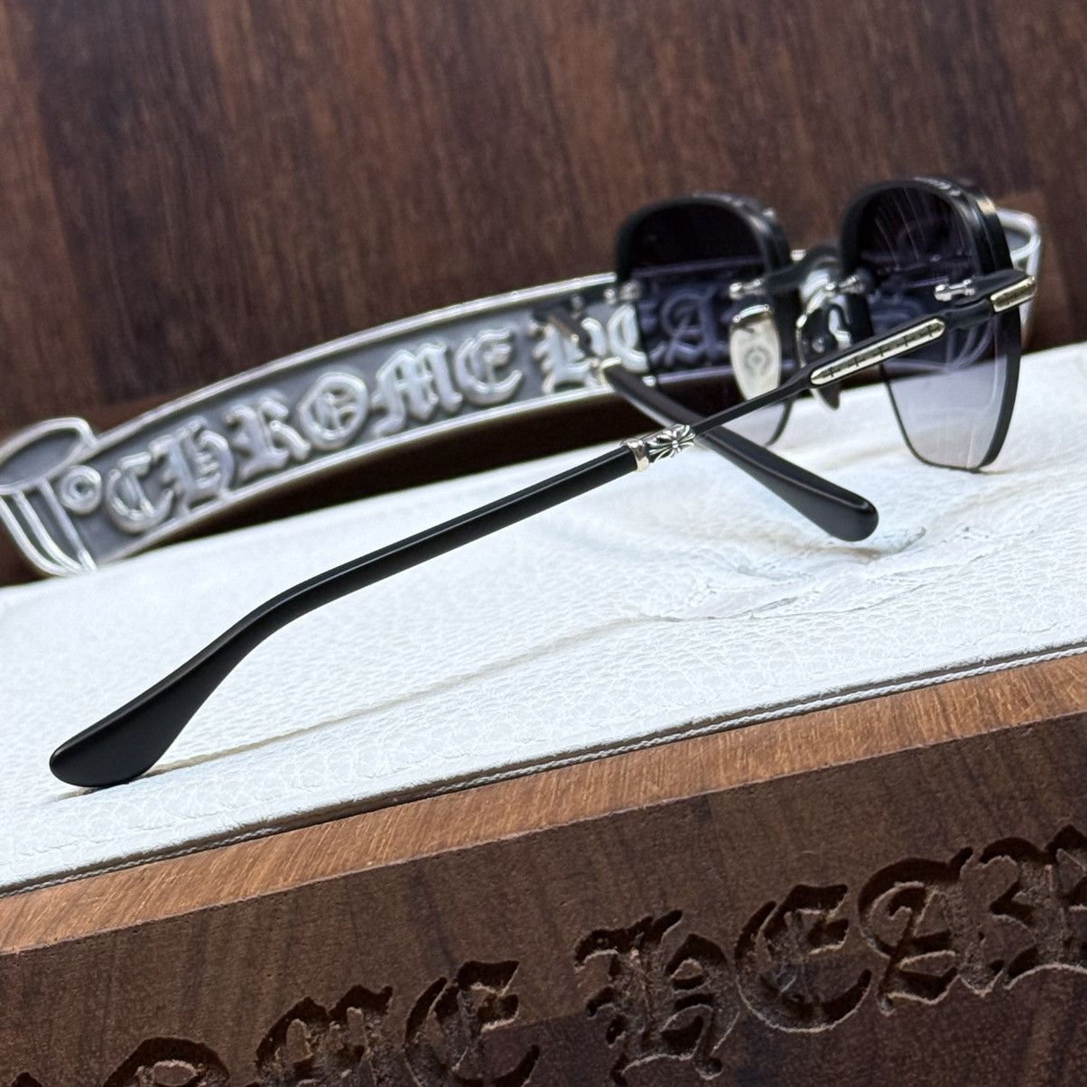 Chrome Hearts Chrome Hearts Frosted 1/1 ‘Dark Triad’ Sunglasses Size ONE SIZE - 8 Thumbnail