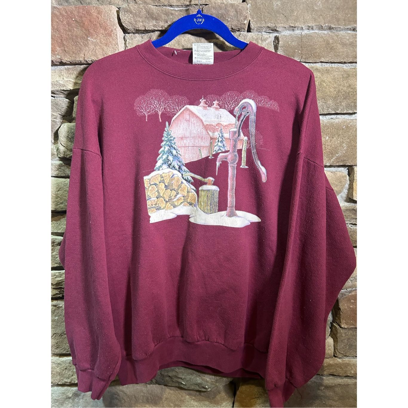 Vintage Vintage 1990s Winter Nature Cute Cozy Sweatshirt Crewneck Size US XL / EU 56 / 4 - 1 Thumbnail
