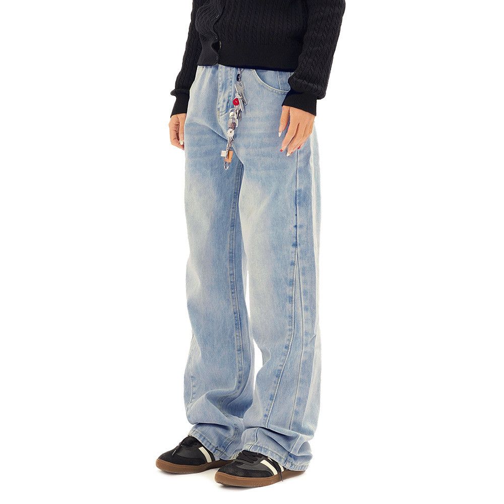 Japanese Brand × Vintage Men's high street trend loose distressed washed jeans Size US 32 / EU 48 - 3 Thumbnail