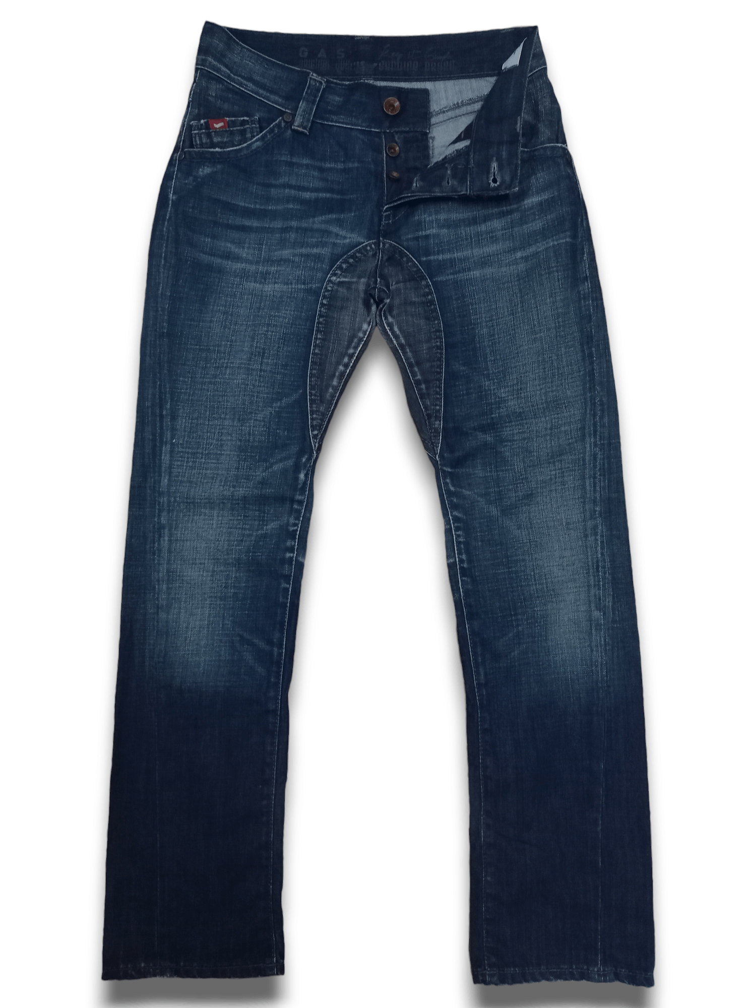 GAS Vintage Gas Spiderman Mask Design Blue Wash Curve Leg Jeans Size US 28 / EU 44 - 2 Thumbnail