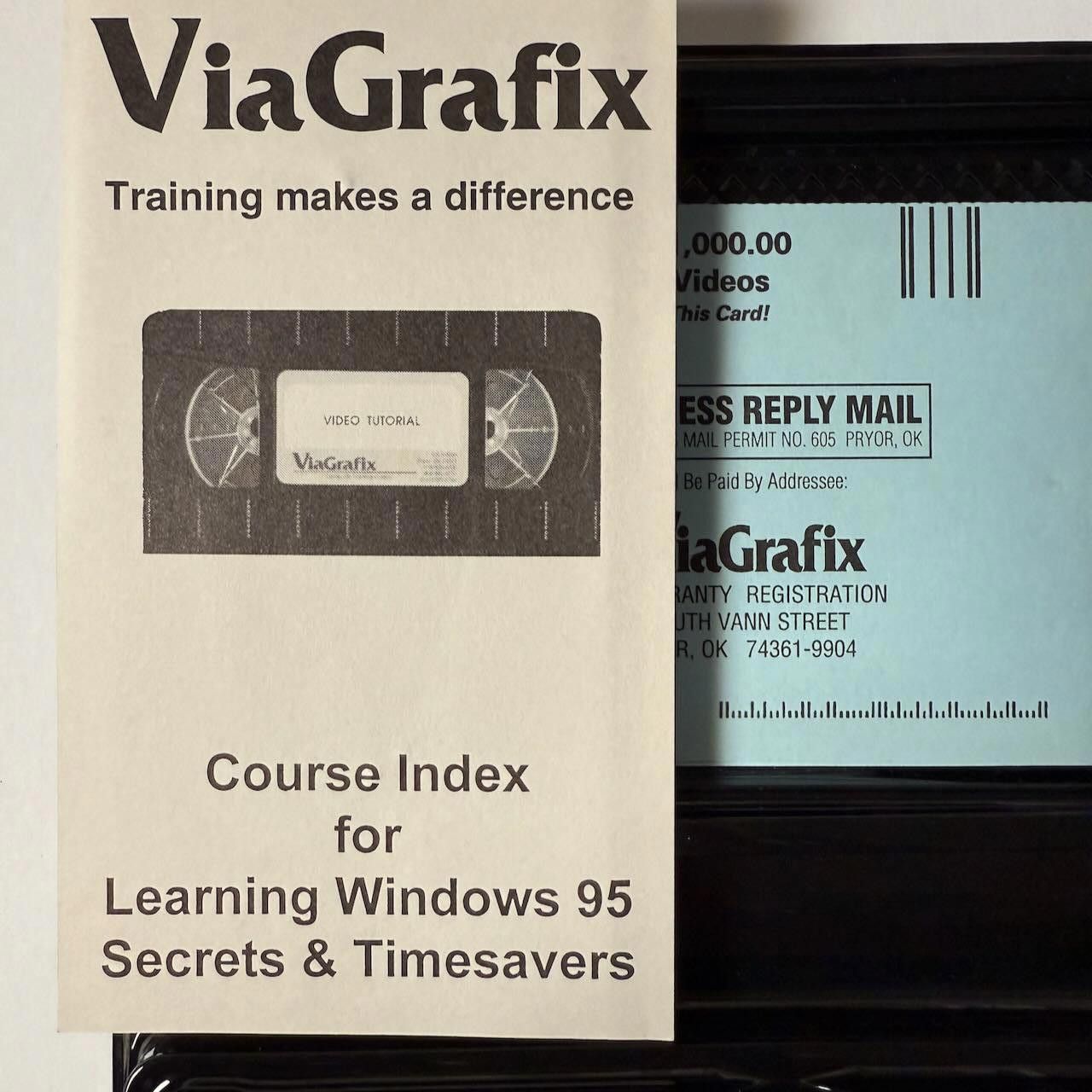 Other RARE ViaGrafix Learning Windows 95 Secrets VHS CIB Size ONE SIZE - 8 Thumbnail
