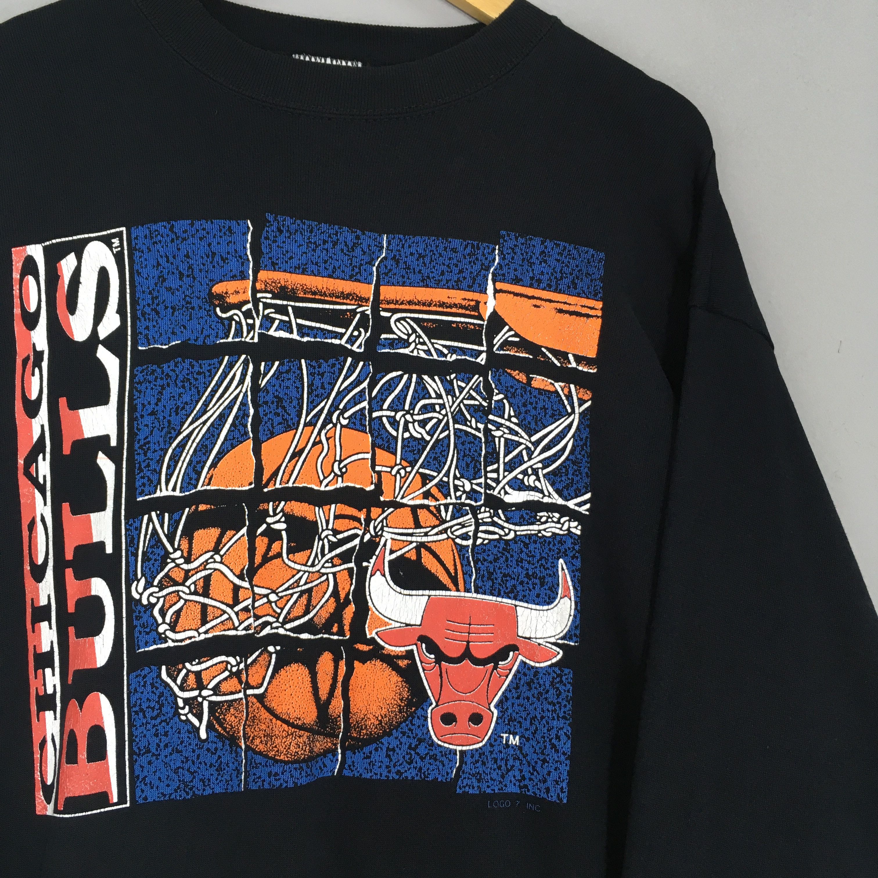 NBA × Vintage Vintage 90s Chicago Bulls Sweatshirt NBA Basketball Size US XL / EU 56 / 4 - 2 Thumbnail