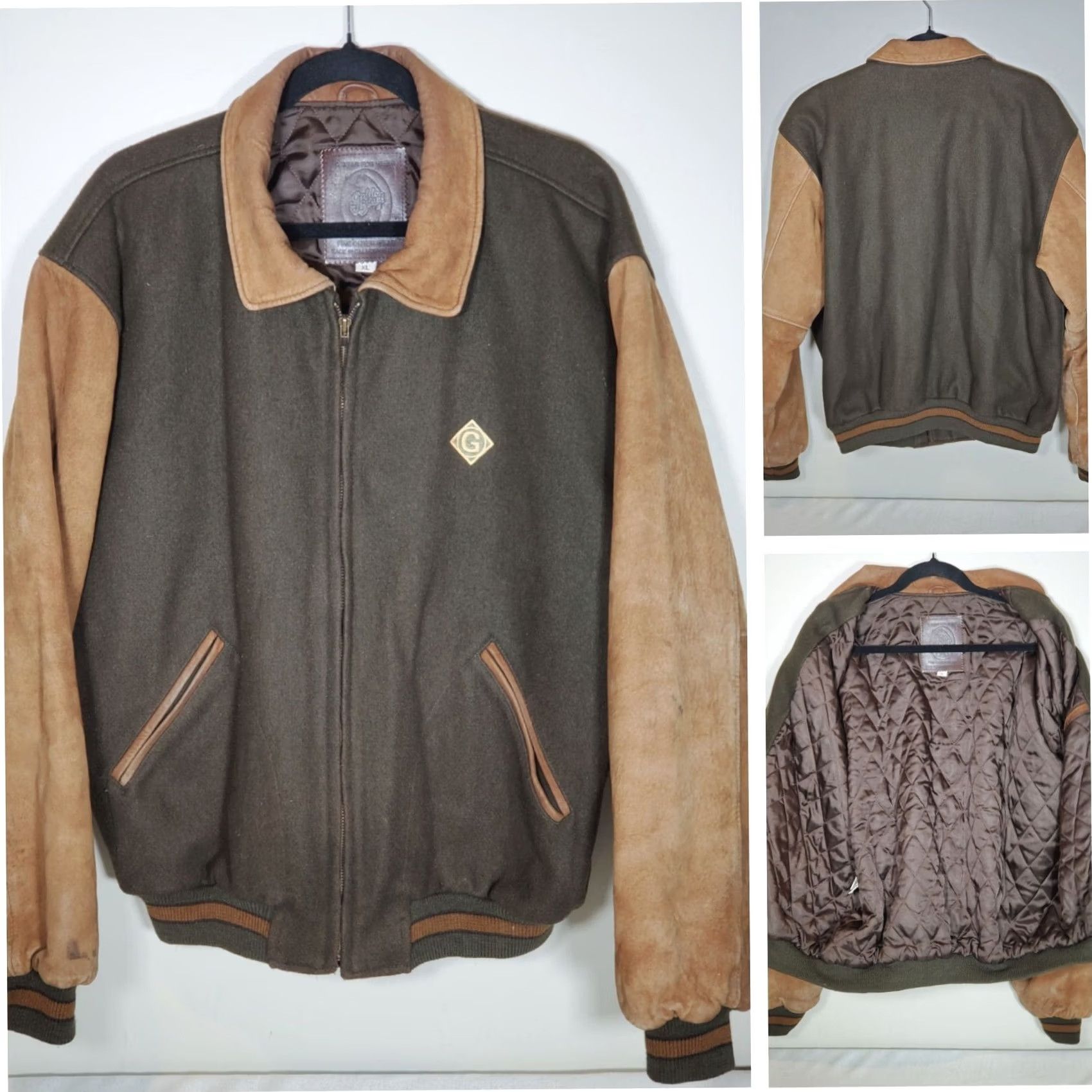 Golden Bear Vintage Golden Bear Wool and Leather Varsity Jacket Quilted Lining Made USA Mens XL Size US XL / EU 56 / 4 - 2 Thumbnail