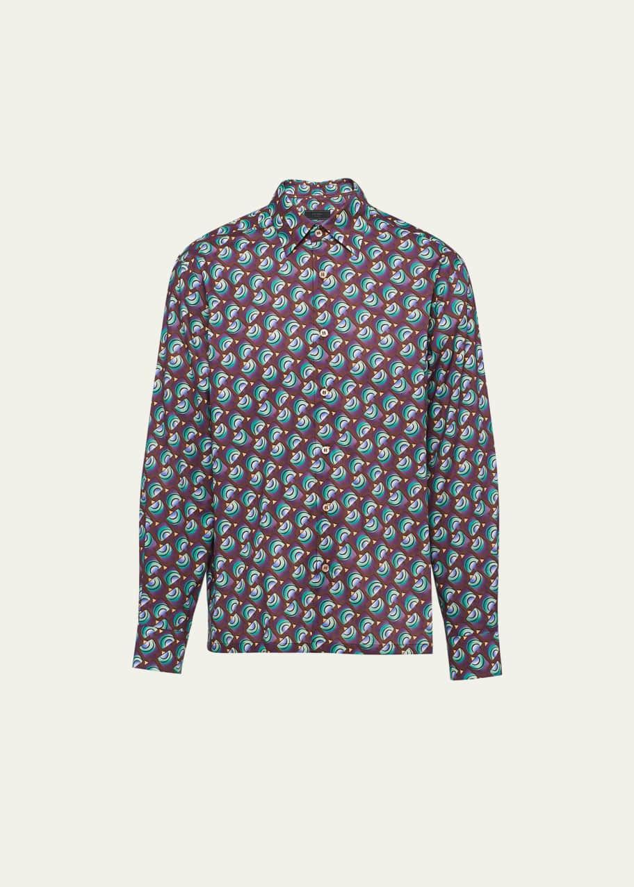 o1bcso1str1025 Popeline Geometric Shirt in Multicolor
