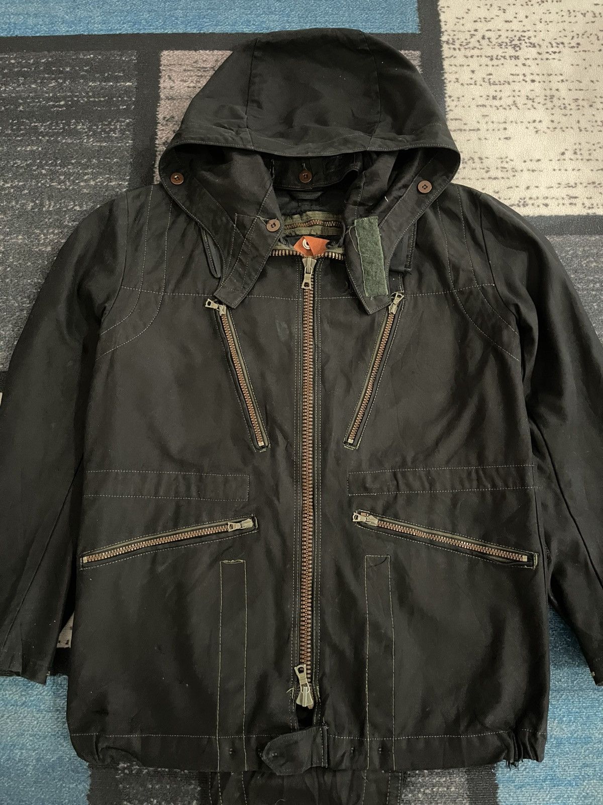 Vintage Vintage C46 70s Swedish Military Hoodie Jacket Size US L / EU 52-54 / 3 - 5 Thumbnail