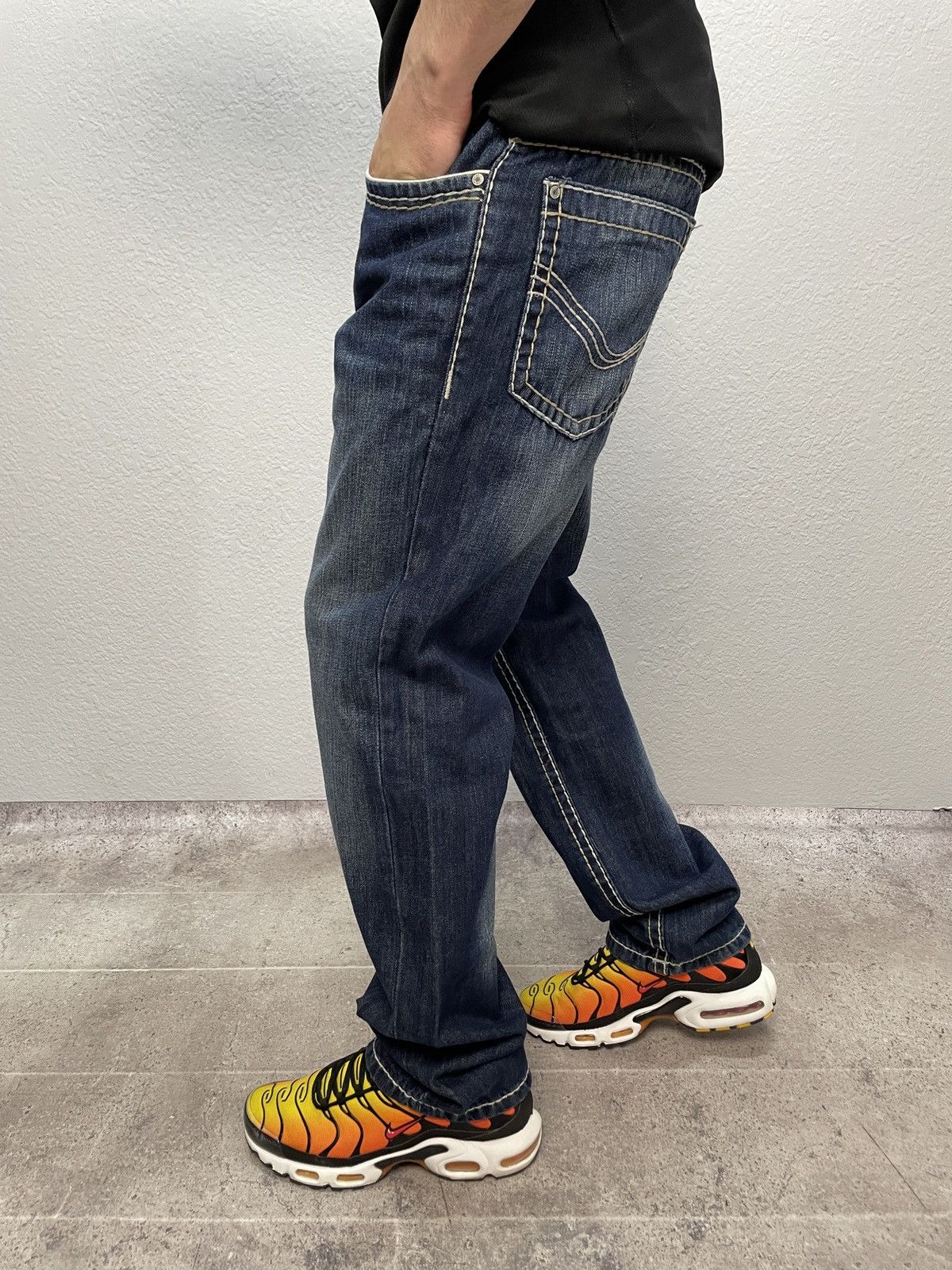 True Religion Vintage Y2K Like True Religion Distressed Jeans Ripped Blue Size US 31 - 1 Thumbnail
