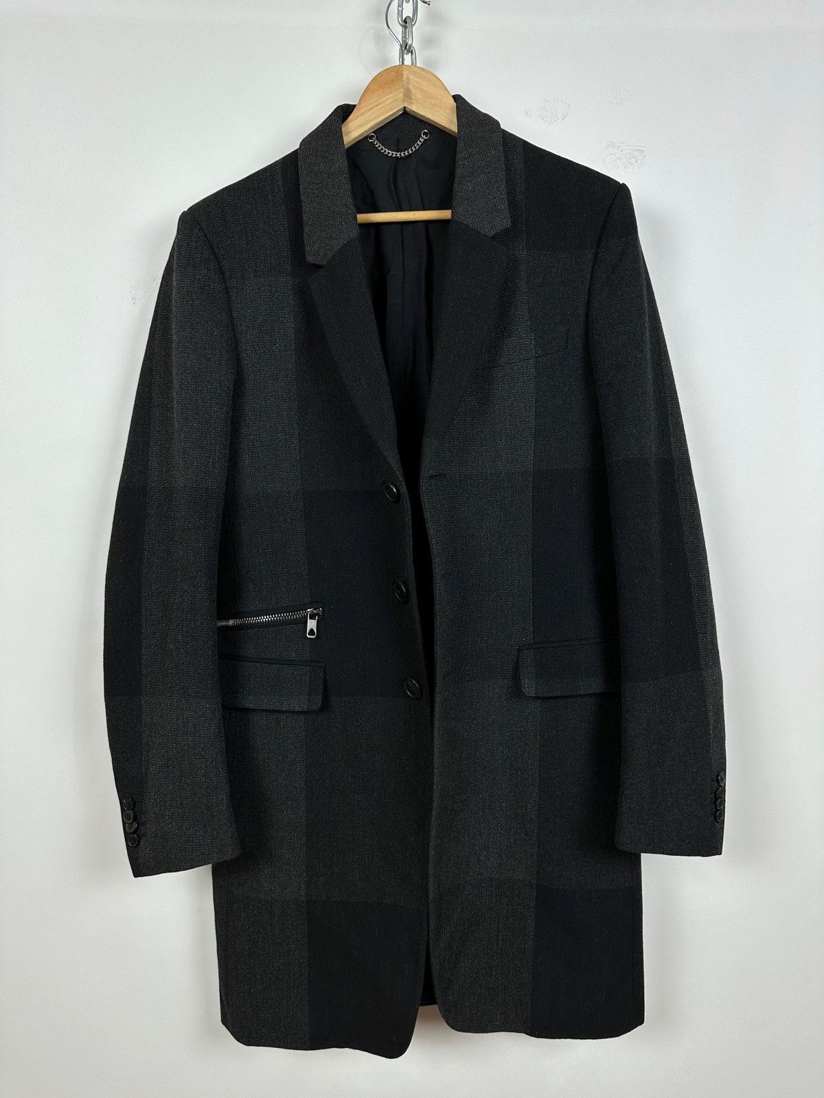 Diesel Black Gold Diesel Black Gold Wool Checkered Coat Jacket Size US M / EU 48-50 / 2 - 12 Thumbnail