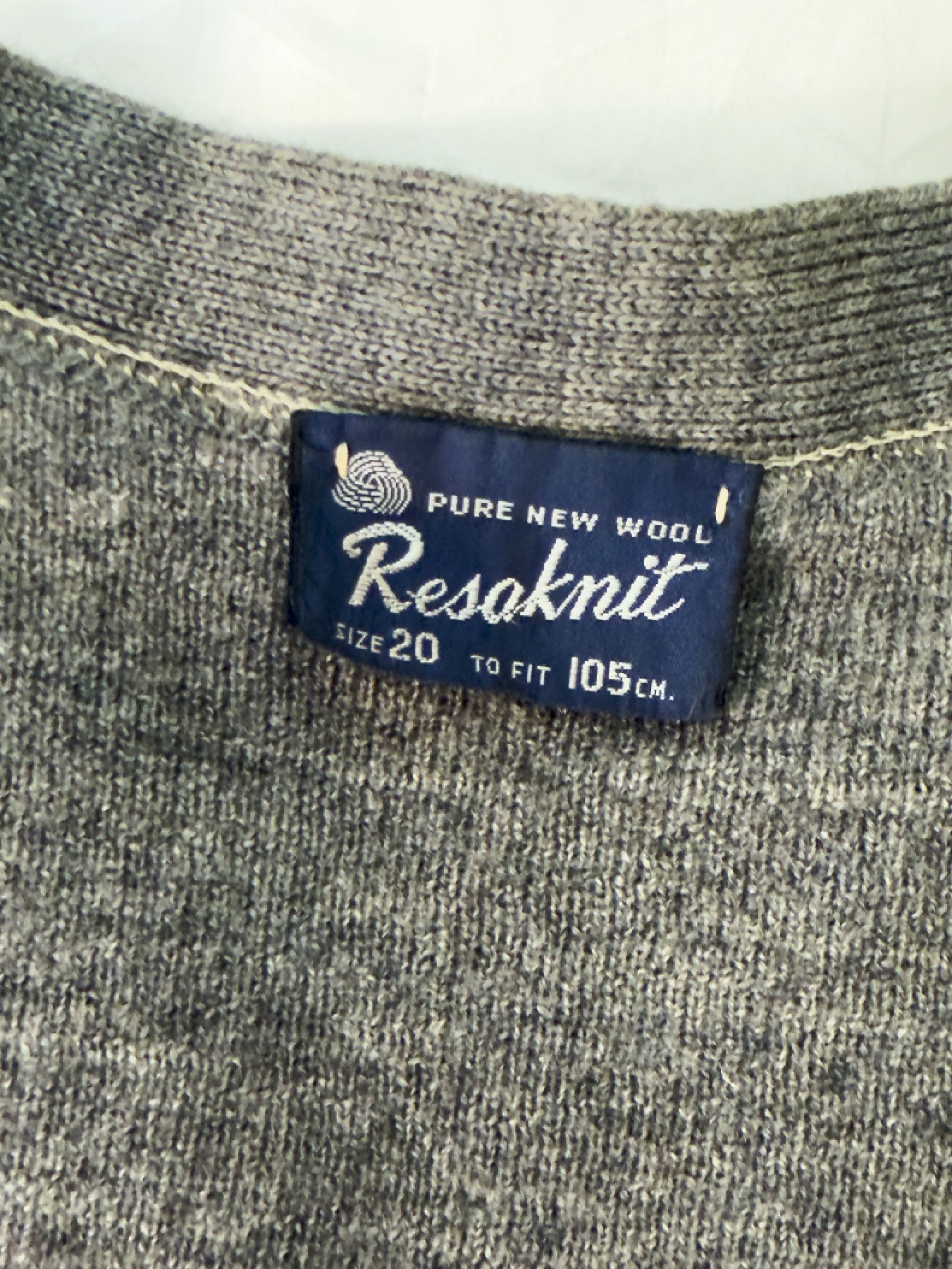 Other Vintage Resaknit Pure New Wool Checker Cardigan Sweater Size US L / EU 52-54 / 3 - 5 Thumbnail