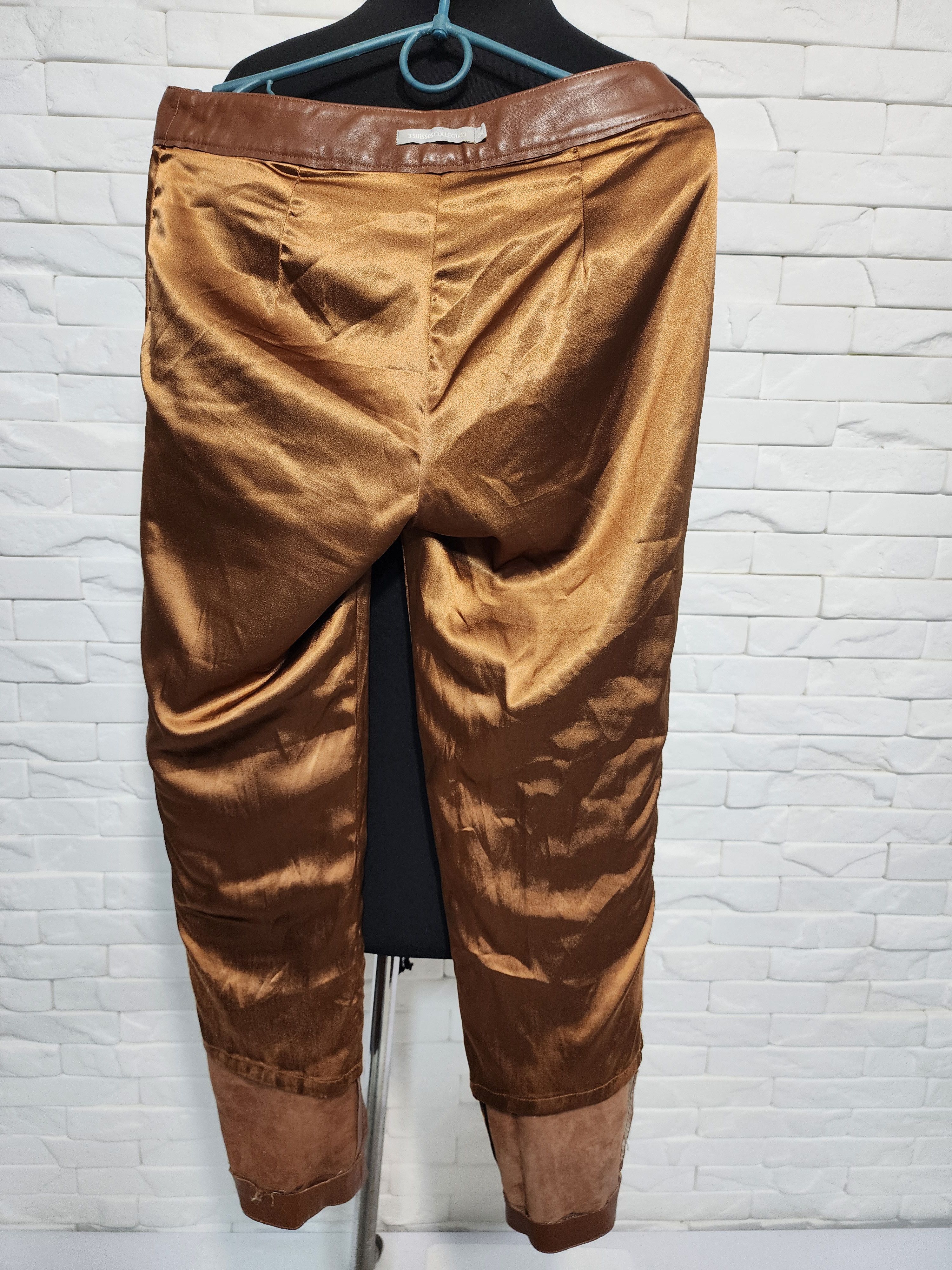 Genuine Leather Brown Leather Pants: Women's Genuine Leather Trousers Size 28" / US 6 / IT 42 - 9 Thumbnail
