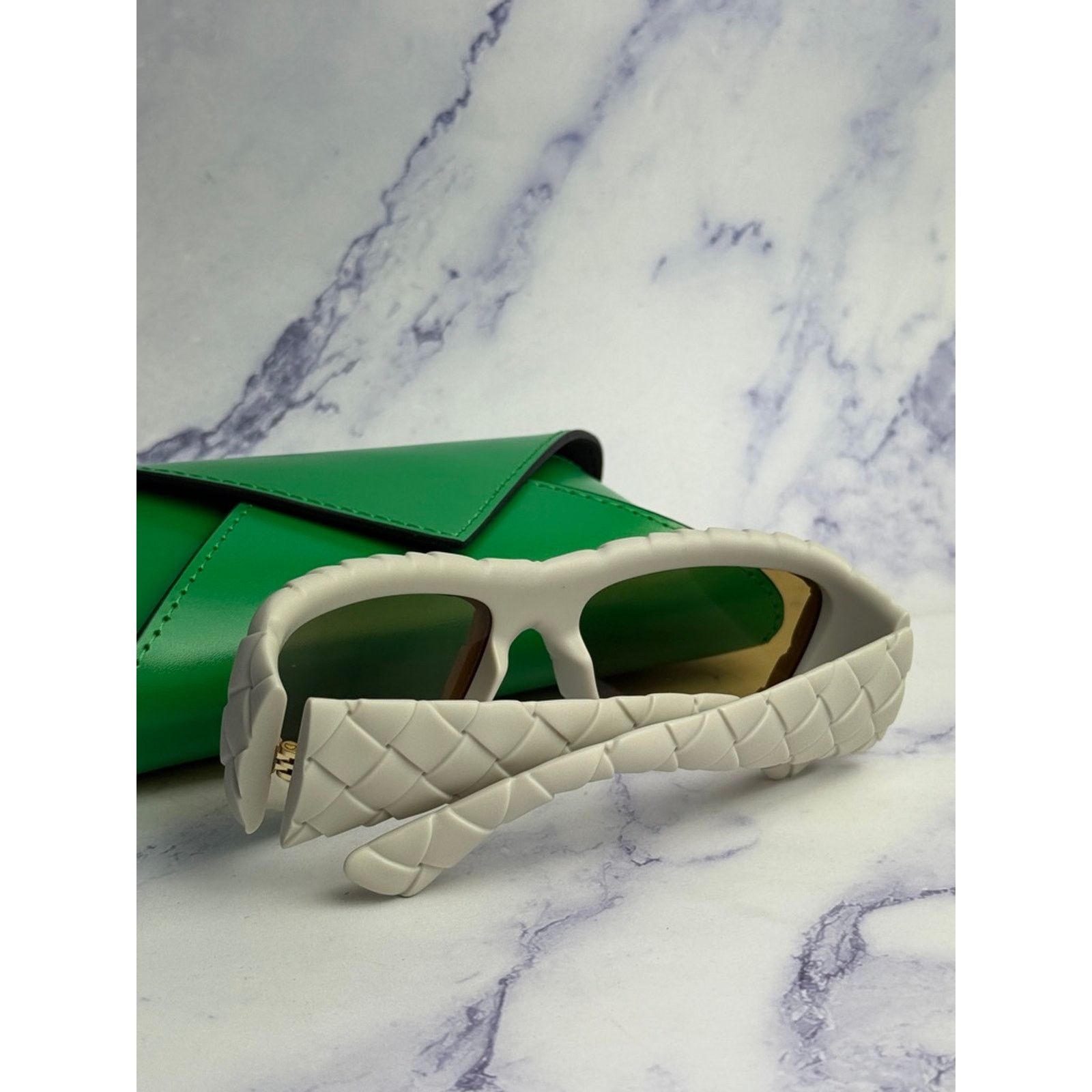Bottega Veneta NEW Bottega Veneta BV1303S Ivory Braided Sunglasses $615 Size ONE SIZE - 4 Thumbnail