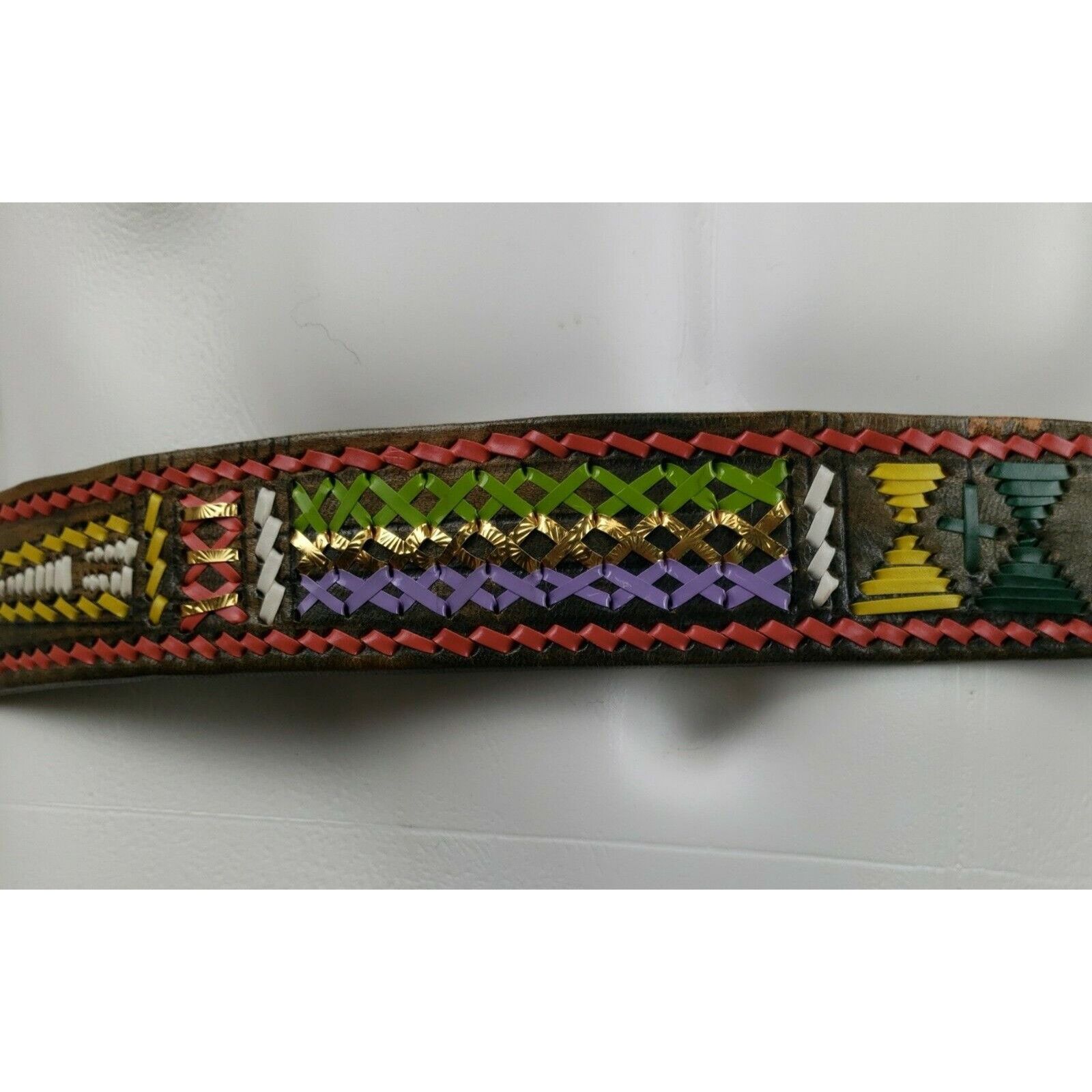 Handmade Western Elk Hide Leather Belt Lot 2 Buckskin Pouch Whip Stit Size ONE SIZE - 6 Thumbnail