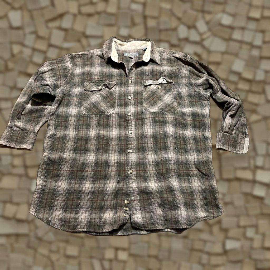 Vintage Elkmont Shirt Mens 4X Green Orange White Plaid Flannel Button Up Casual Winter Spring Fall Button-Down Collar Womens? Size US XXL / EU 58 / 5 - 1 Thumbnail