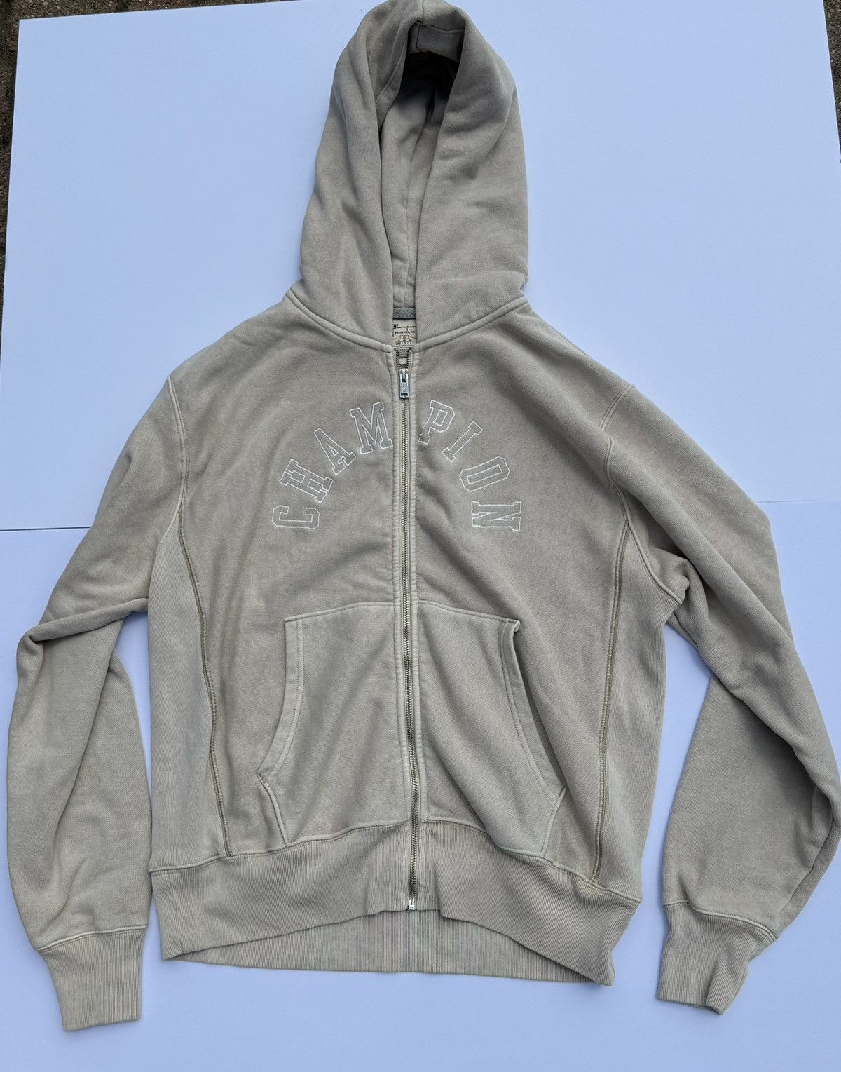 Champion Champion Beige Zip-Up Sweatshirt Size US M / EU 48-50 / 2 - 1 Thumbnail