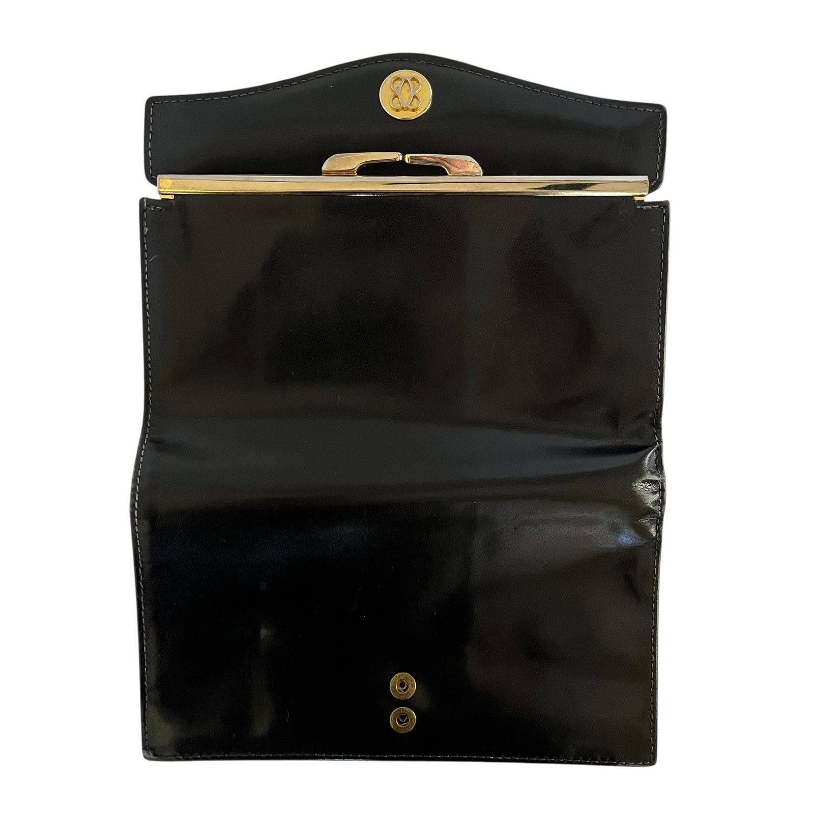 Bosca × Vintage Vintage Bosca Black Full Grain Leather Frame Clutch Wallet Size ONE SIZE - 9 Thumbnail
