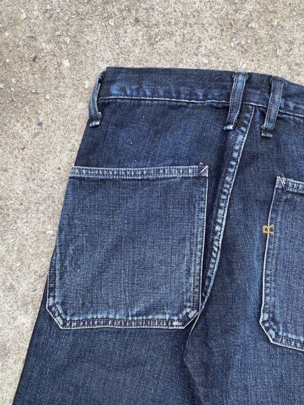 45rpm × Indigo × Japanese Brand 2000s - 45RPM Japan Fatigue Indigo Blue Faded Flare Denim Size US 26 / EU 42 - 11 Thumbnail