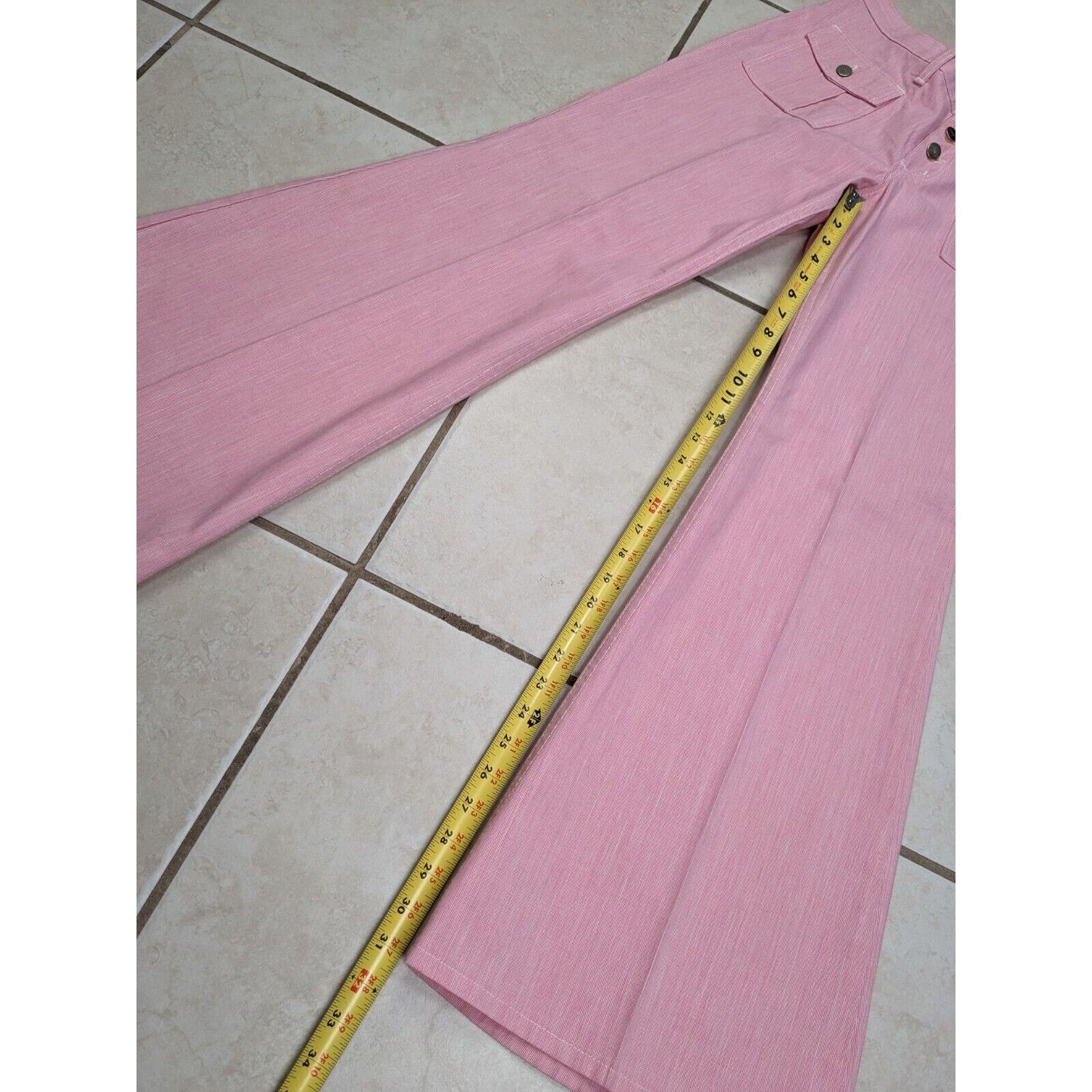 Wrangler Vtg 70s Wrangler Bell Bottom Flare Jeans Juniors 13 Pink USA Size 32" / US 10 / IT 46 - 13 Thumbnail