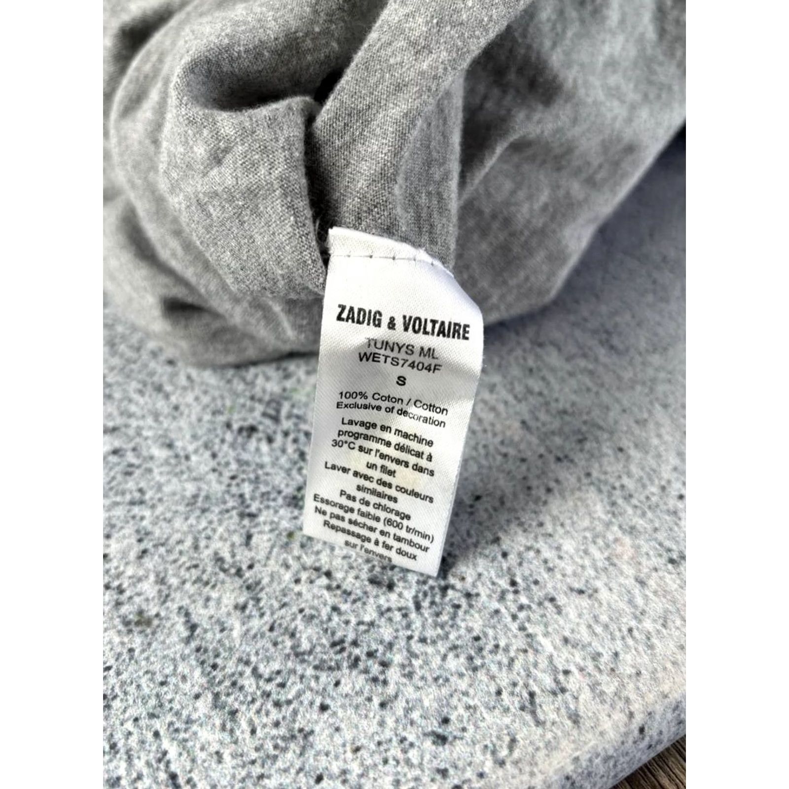 Zadig & Voltaire Zadig & Voltaire Top Womens Size S Gray Cotton Long Sleeve V-Neck Pullover Size S / US 4 / IT 40 - 3 Thumbnail