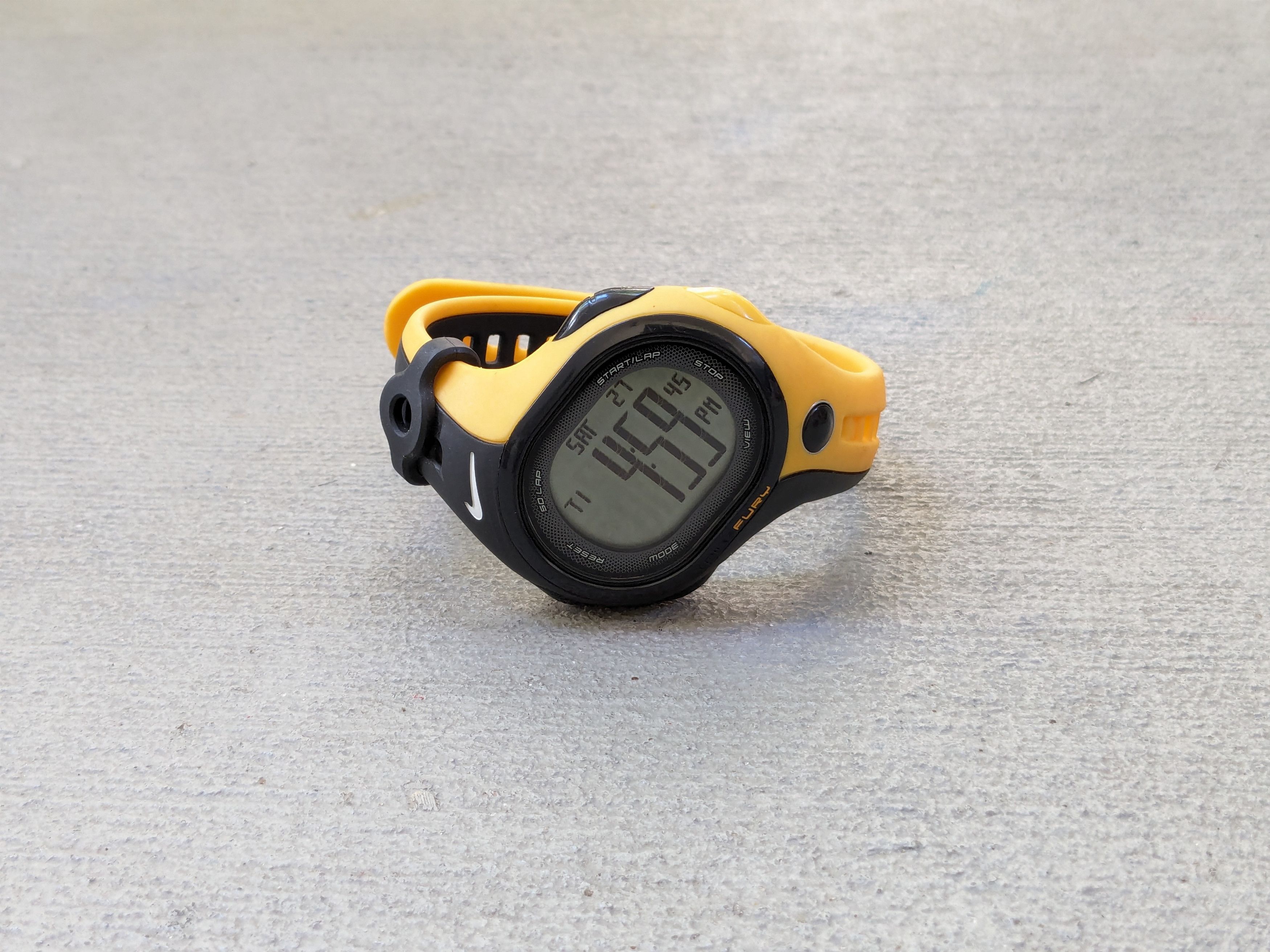 image of Nike Triax Fury Watch Black Yellow Digital Rubber Sports in Yellow Black, Men's