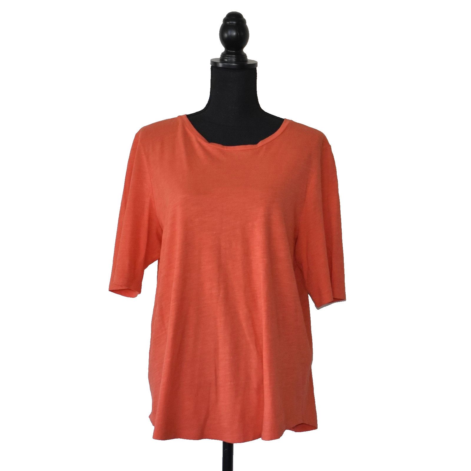 Eileen Fisher NEW EILEEN FISHER Cotton Short Sleeve Round Neck Tee Top L Size L / US 10 / IT 46 - 1 Thumbnail