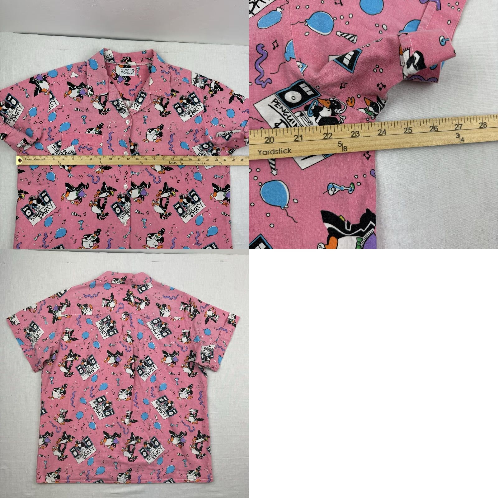 Pinko VINTAGE The Costume Collection Of Miami Button Up Shirt Womens Large Pink Graphic Funny 90s Size L / US 10 / IT 46 - 8 Thumbnail