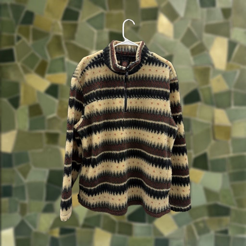 Vintage Mountain and Isles Mens Sweatshirt Size Large Fleece Brown Quarter Zip Pullover Size US L / EU 52-54 / 3 - 1 Thumbnail