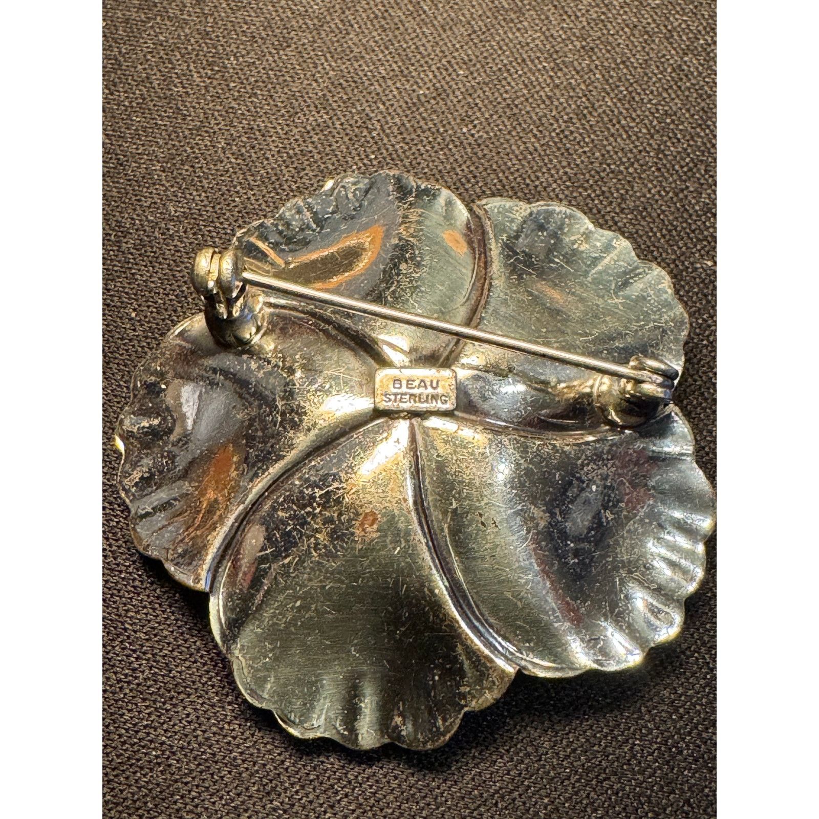 Other Beau Sterling Large Flower Brooch Size ONE SIZE - 4 Thumbnail