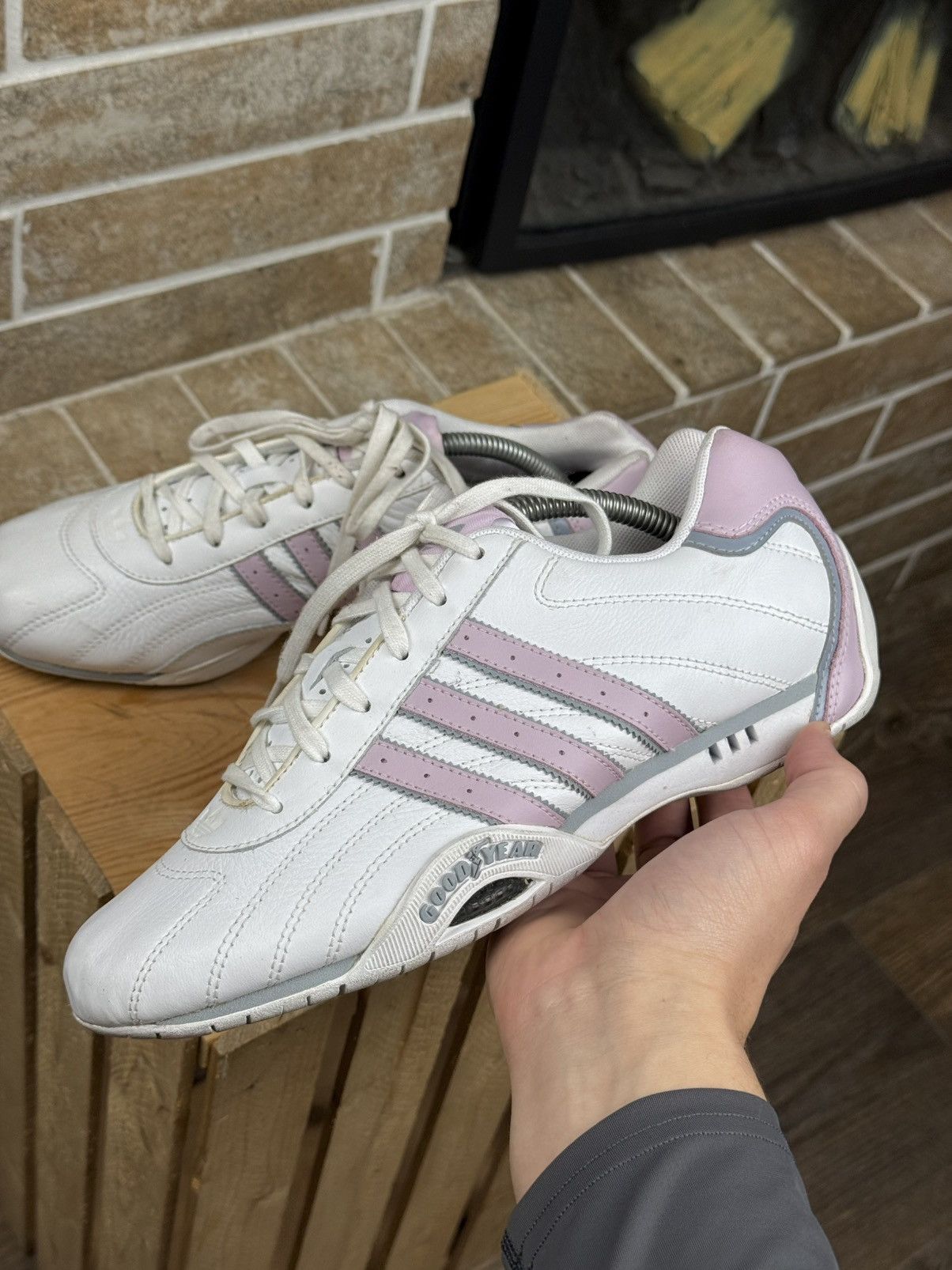 Adidas Adidas Goodyear Vintage Leather Y2K White /Pink Shoes Size US 8 / IT 38 - 4 Thumbnail