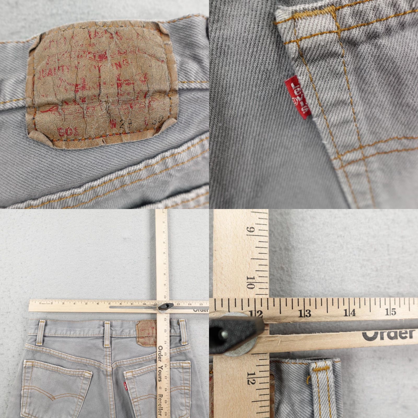 Levi's VINTAGE Levi's Shorts Womens 29 Gray Denim 501 Cutoff Button Fly Distressed 80s Size 29" - 8 Thumbnail