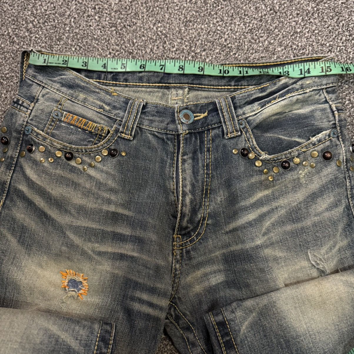 Japanese Brand Vintage Boot Cut Japanese Distressed Trim Studded Denim Size US 31 - 13 Thumbnail
