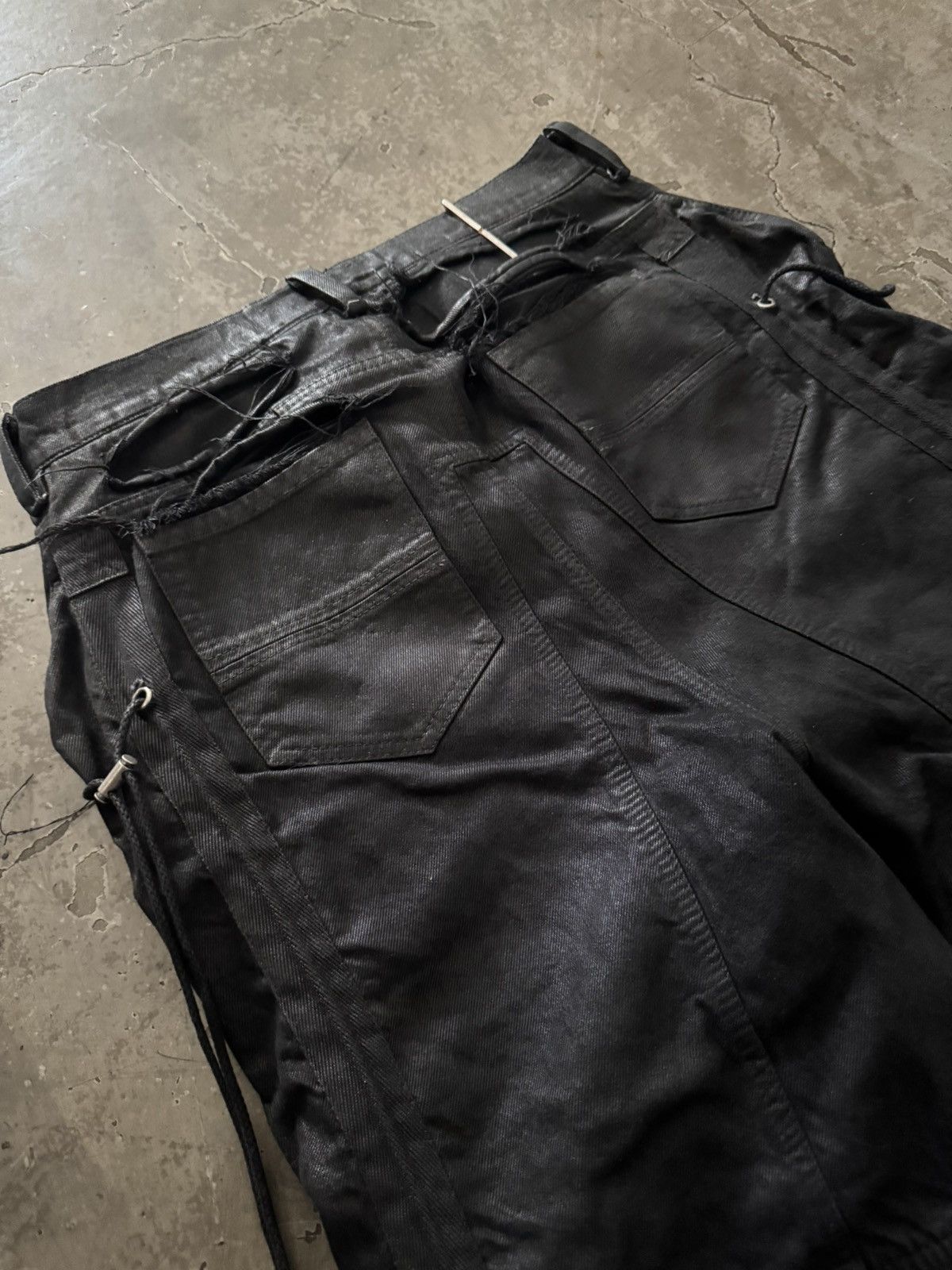 SHINE LUXURY “Truckerstar” Layered Distressed Jumbo Baggy Denim Size US 32 / EU 48 - 10 Thumbnail