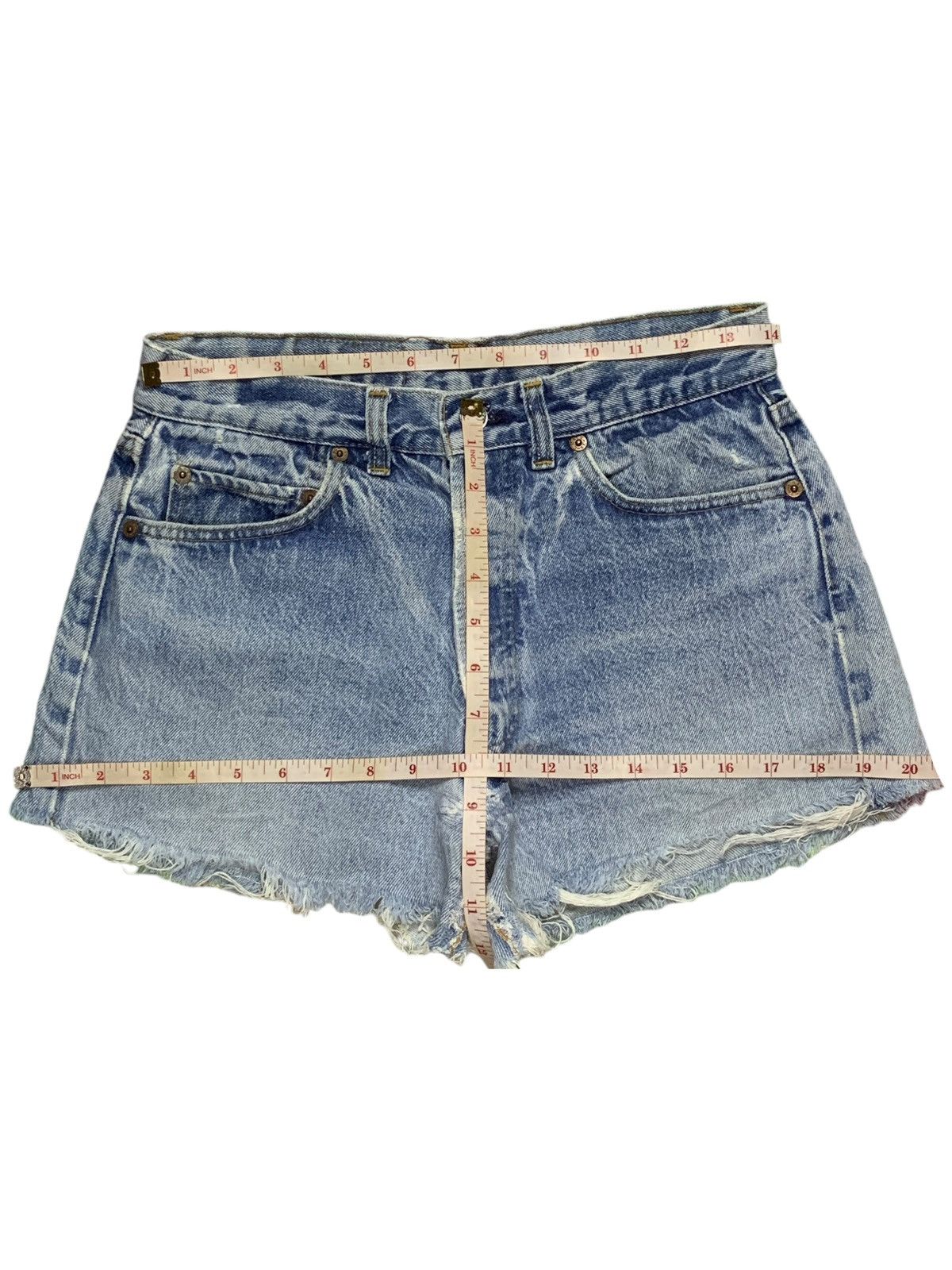 Levi's × Levi's Vintage Clothing Vintage 70s Levis 501 Faded Blue Wash Distressed Jean Shorts Size 28" / US 6 / IT 42 - 10 Thumbnail
