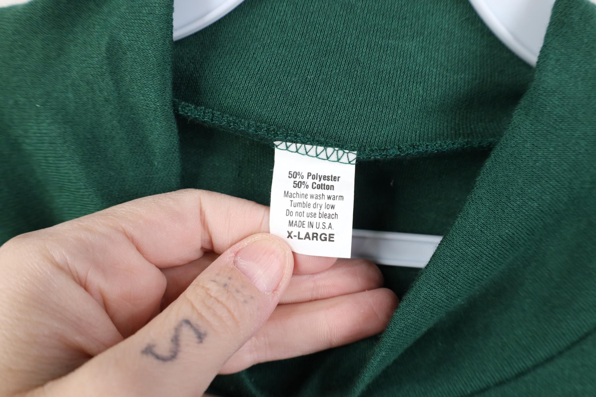 Vintage Deadstock Vintage 90s Streetwear Mock Neck T-Shirt Green USA Size US XL / EU 56 / 4 - 7 Thumbnail