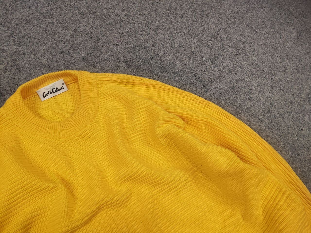 Carlo Colucci Vintage 90's Carlo Colucci Logo Wool Yellow Knit Sweater Size US M / EU 48-50 / 2 - 7 Thumbnail