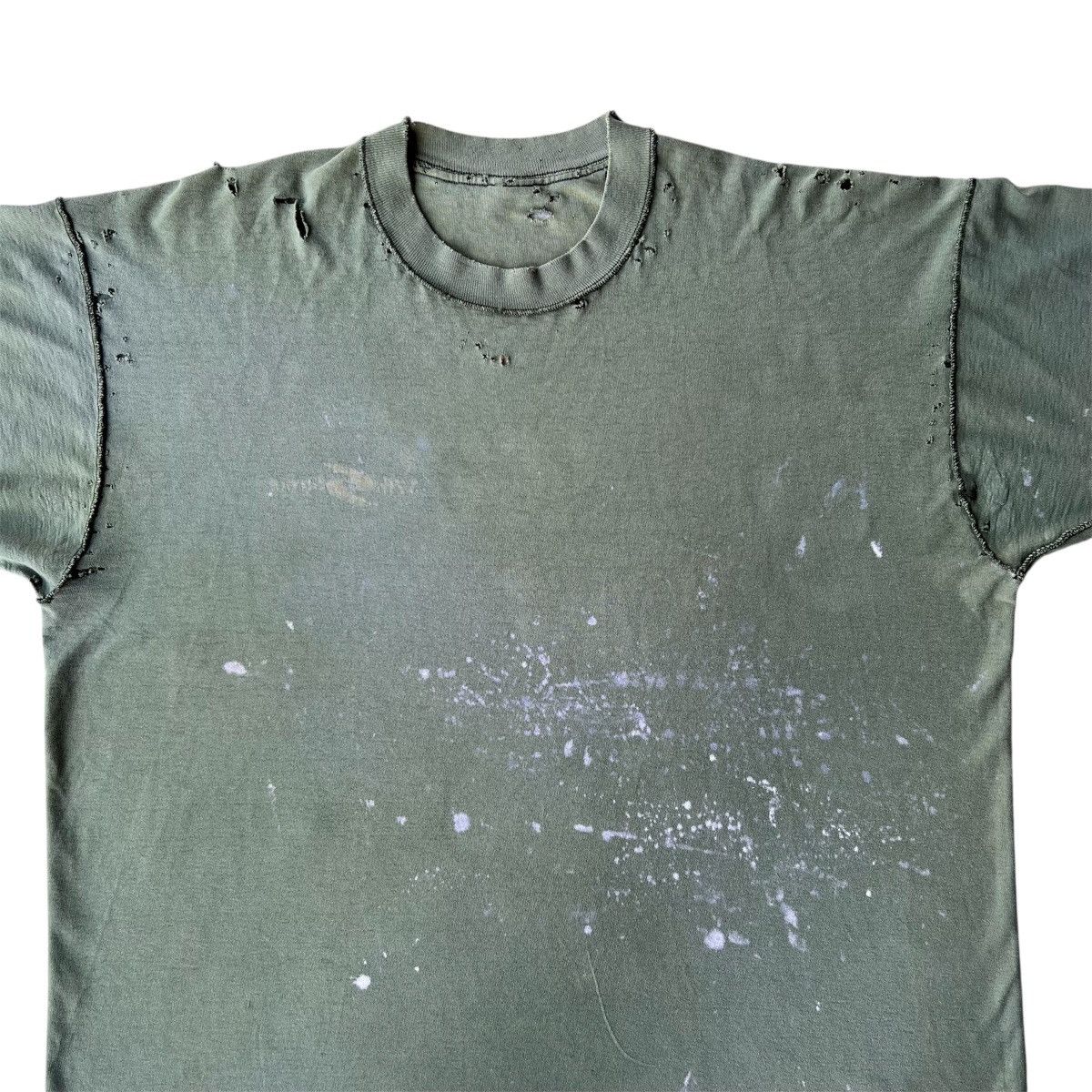 Vintage Vintage Faded Thrashed Olive Green Inside Out T-Shirt Size US XXL / EU 58 / 5 - 3 Thumbnail
