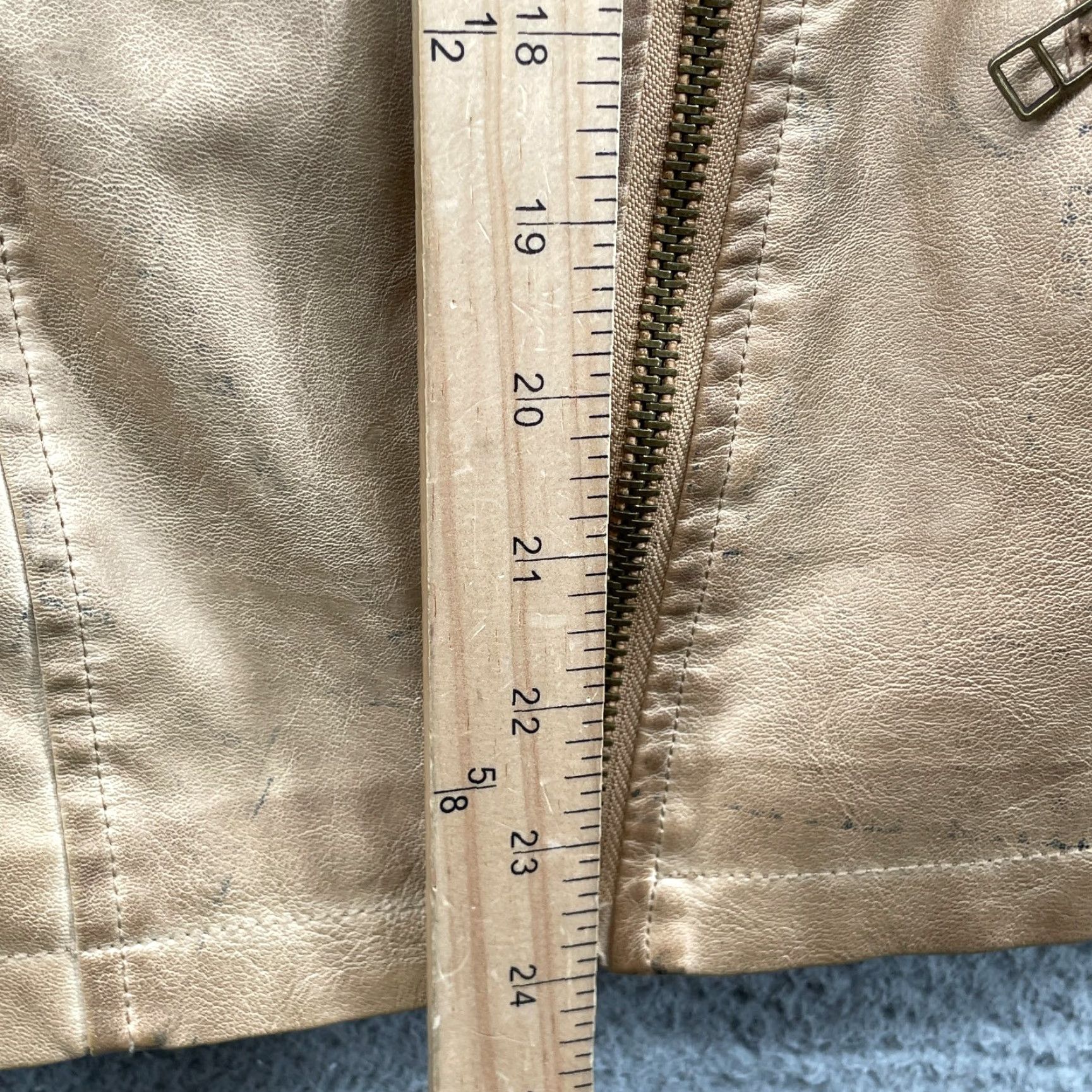 Jordan Brand K.Jordan Vegan Leather Moto Jacket Women's Beige Indie Biker Sleaze 70's Classic Size L / US 10 / IT 46 - 6 Thumbnail