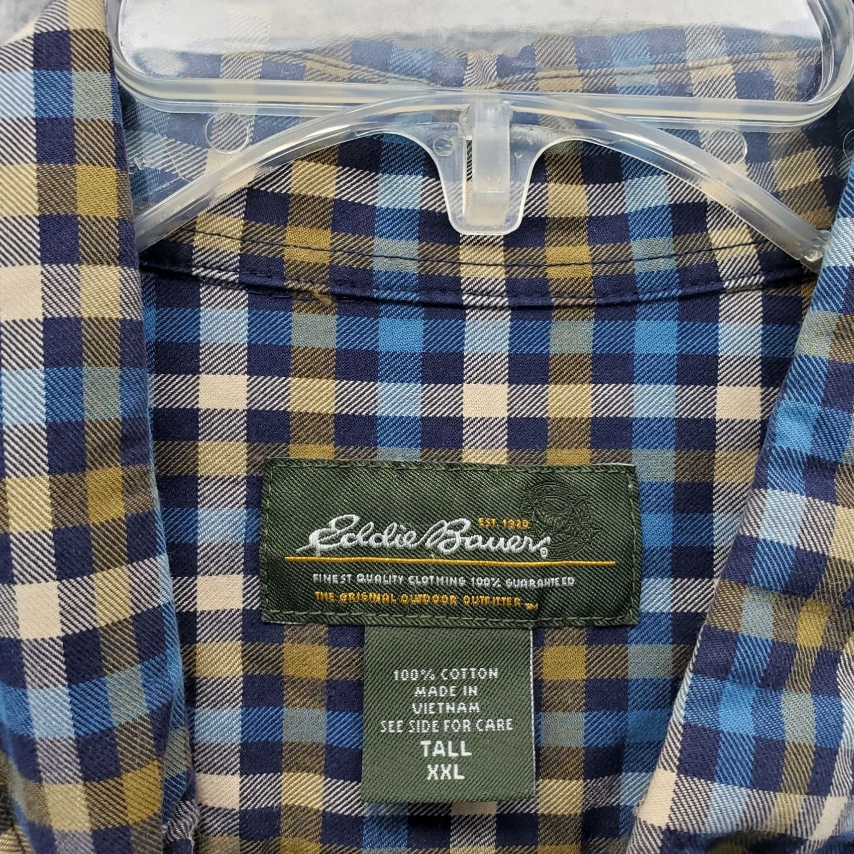 Eddie Bauer Eddie Bauer Shirt Mens 2XL Tall Multi Check Relaxed Wrinkle Resistant Button-Down Straight Collar Shirt Mens 2XL Tall Multicolor Check Easter? Size US XXL / EU 58 / 5 - 6 Thumbnail