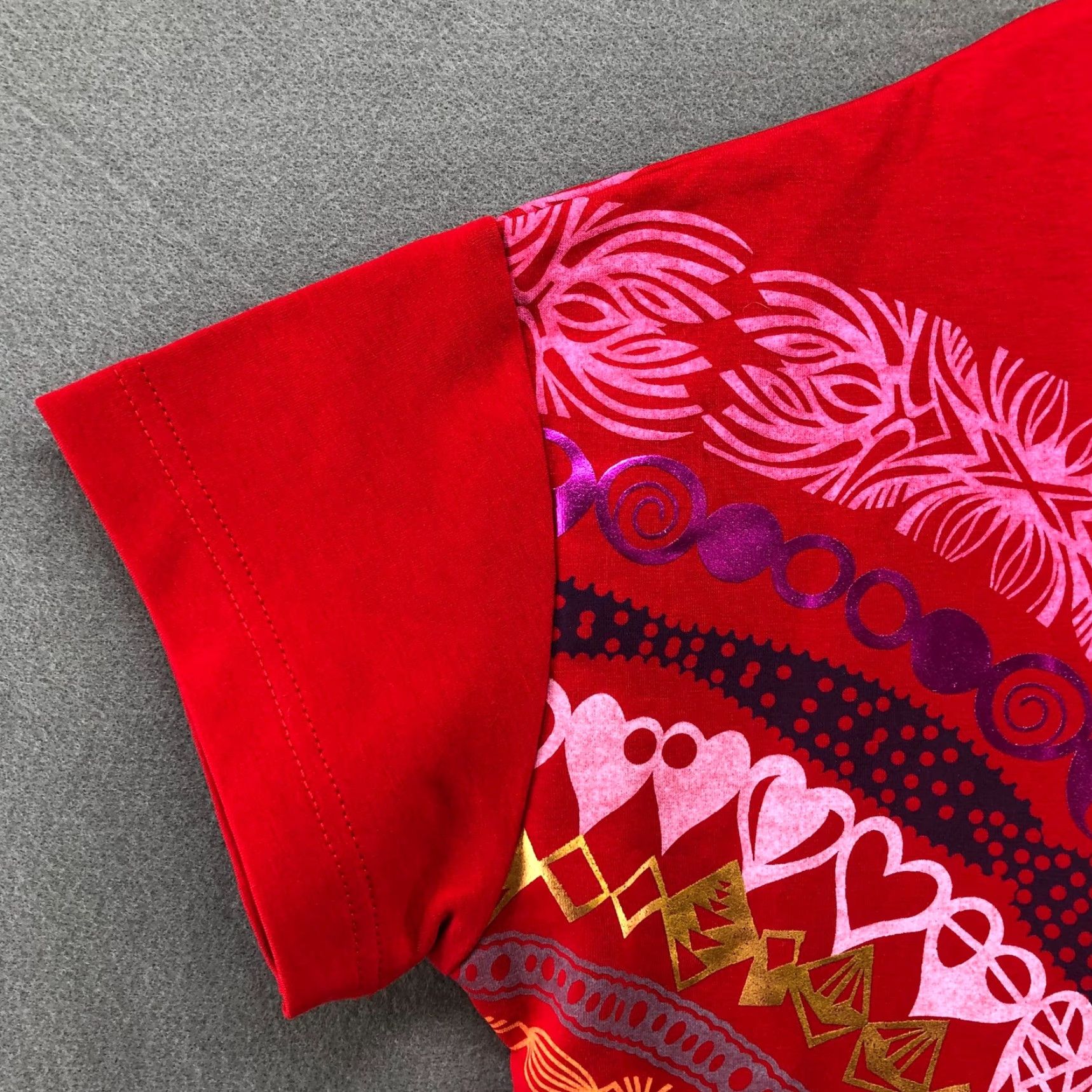 Vintage VINTAGE Cut It Out Cardigan Womens S Heart Print Boho Cotton Stretch Short Sleeve V-Neck Red Size S / US 4 / IT 40 - 5 Thumbnail