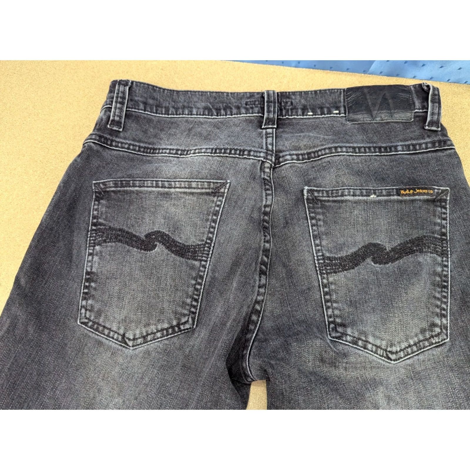 Nudie Jeans Nudie Jeans Grim Tim Mens 31x33 Denim Low Rise Gray Button Fly Jeans Mens Regular Size 31 Gray Denim Straight Pockets VINTAGE No Size US 31 - 3 Thumbnail