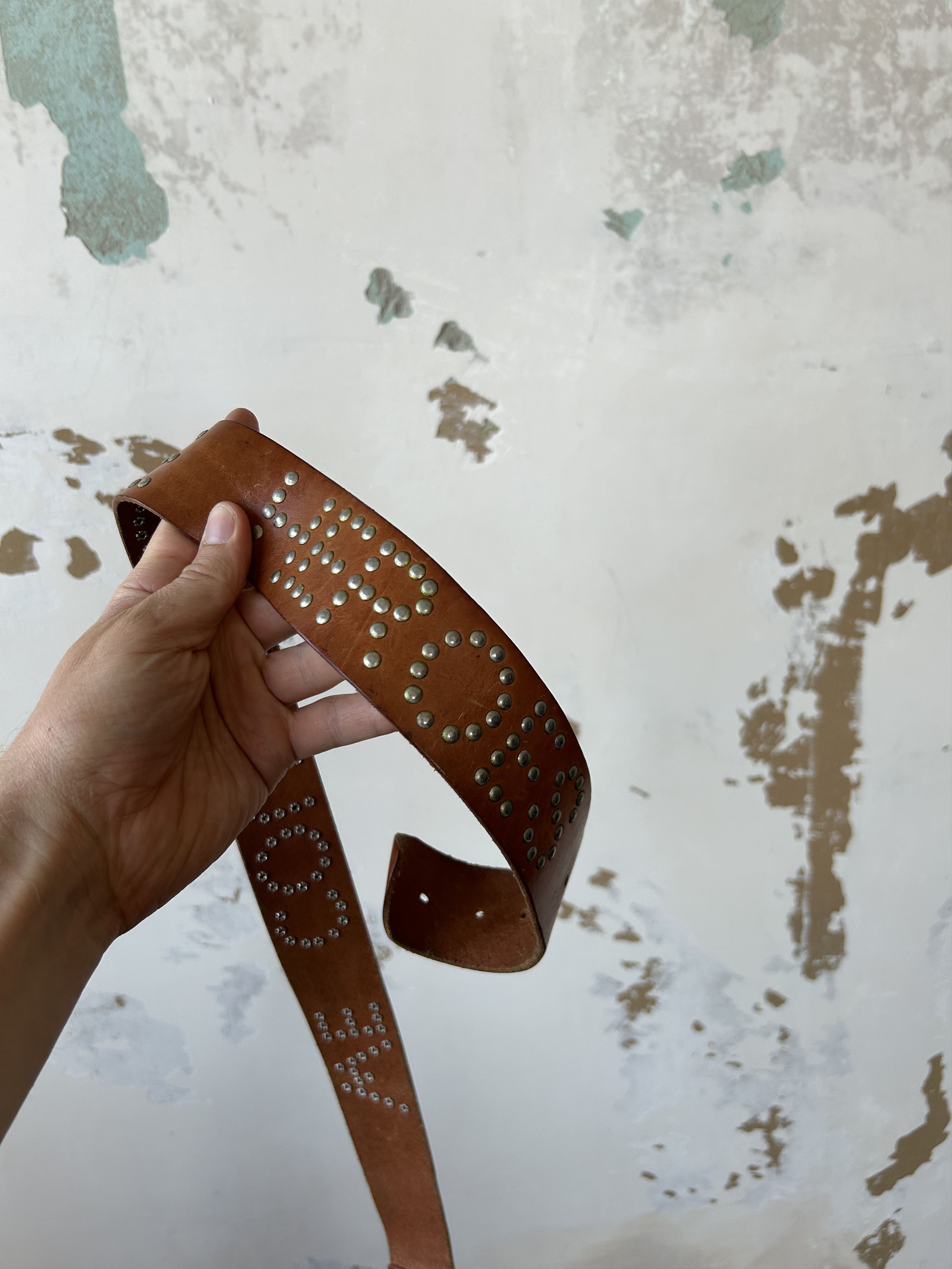 Other Vintage Belt leather On Rivets Y2K Japanese Style Size ONE SIZE - 4 Thumbnail