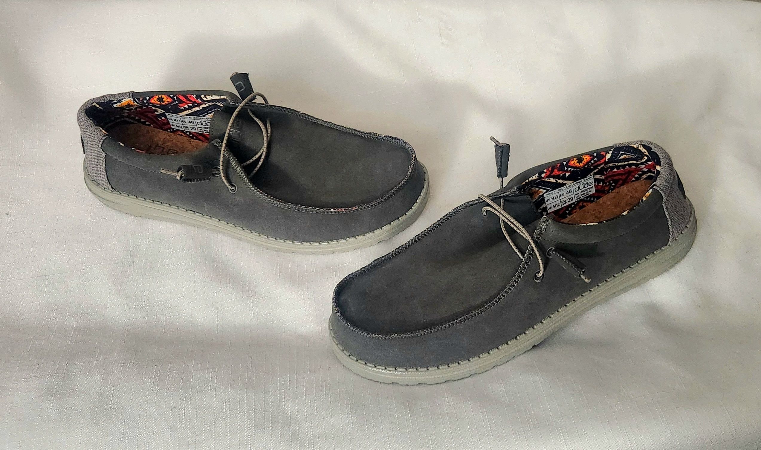 Hey Dude Men's Wally Recycled Leather Rounded Toe SZ 13