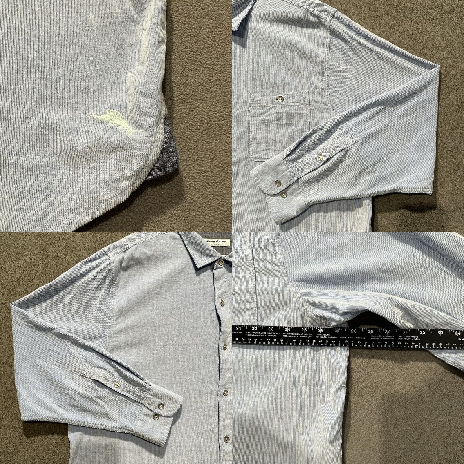 Tommy Bahama Tommy Bahama Shirt Mens 2XL Blue Coastline Cord Button Up Casual Corduroy EUC Size US XXL / EU 58 / 5 - 8 Thumbnail