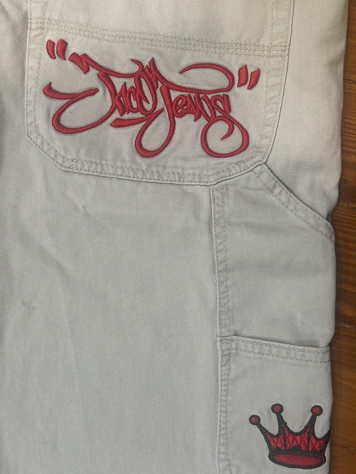 JNCO VintageJNCO Jeans Khaki with Red Crown Embroidery Size 29x30 Size US 29 - 4 Thumbnail