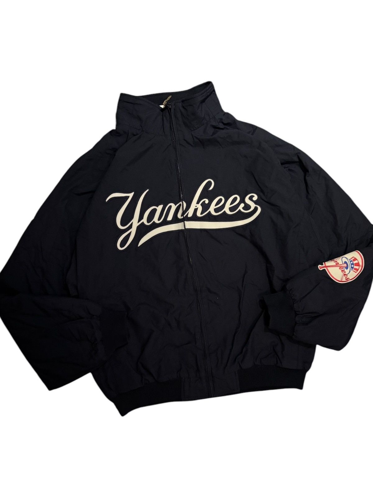 NY Yankees Majestic Athletic ボンバージャケット NEW YORK YANKEES Majestic Athletic Big Logo Blue Bomber
