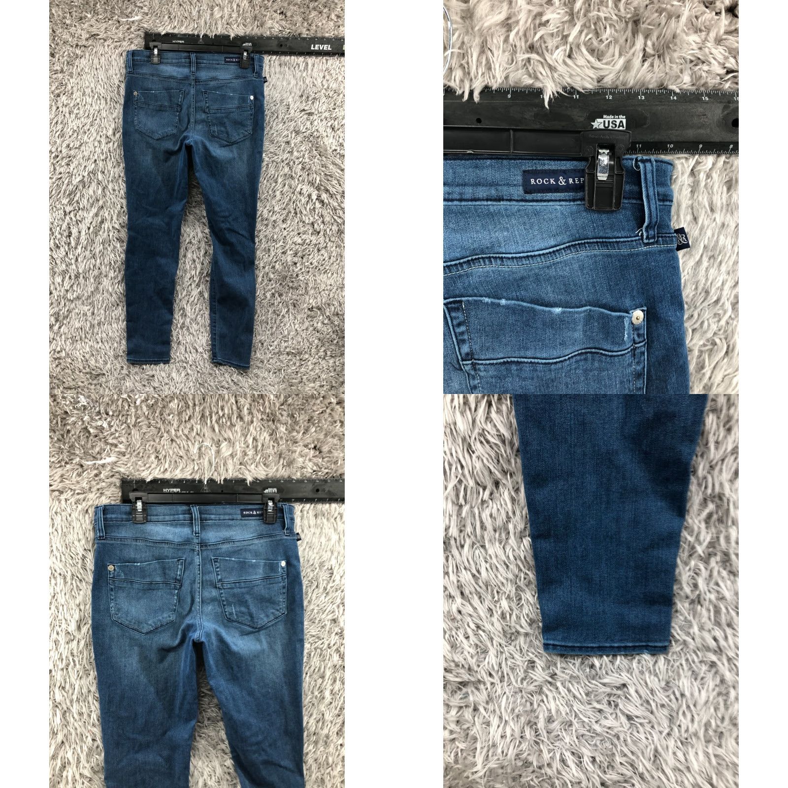 Vintage Rock & Republic Kashmiere Skinny Jeans Womens Medium Blue Size 12 Regular Waist 32 Inseam 30 Denim Jeans Size 34" / US 12 / IT 48 - 8 Thumbnail