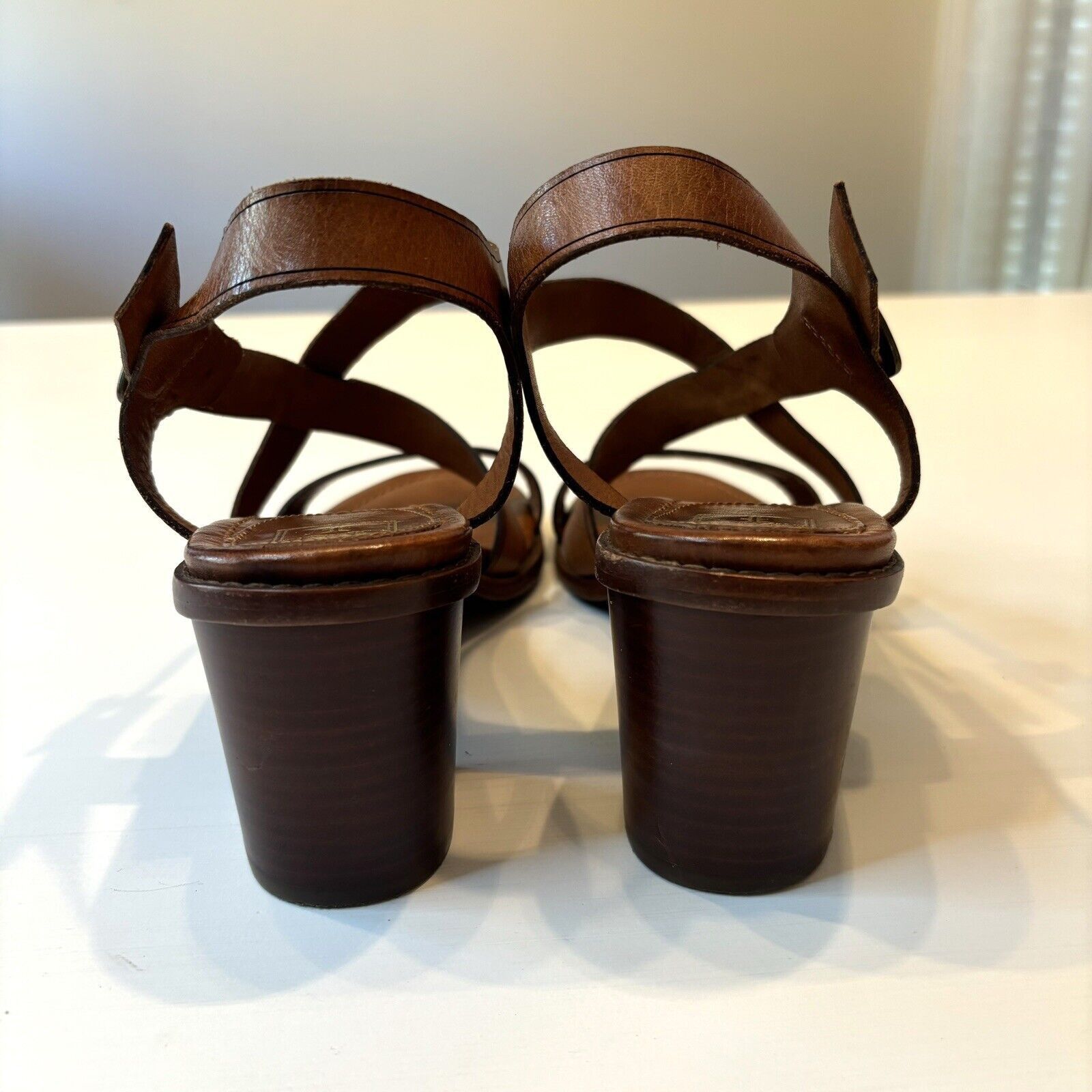 Frye Frye Dani Brown Leather Sandals Heels Shoes US Size 10 M Size US 10 / IT 40 - 4 Thumbnail