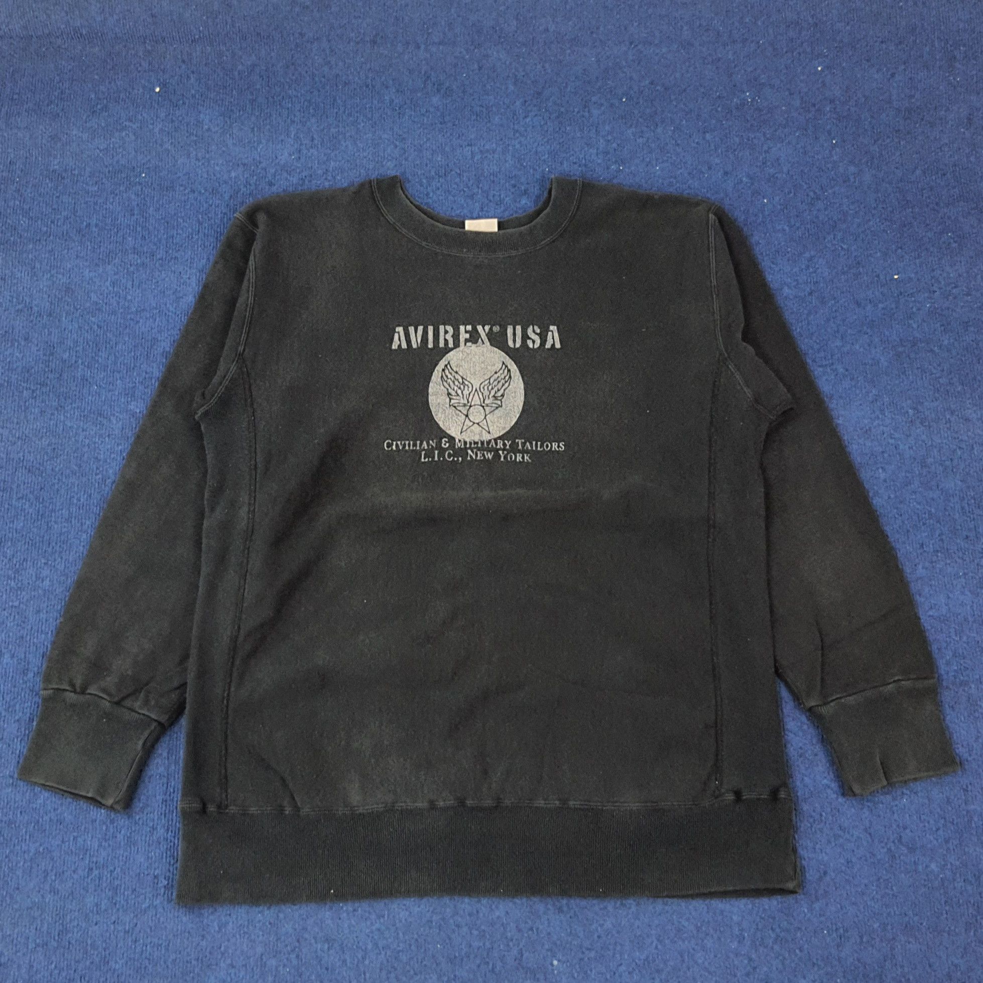 Avirex × Vintage Vintage Avirex USA New York Military Tailors Sweatshirts Size US L / EU 52-54 / 3 - 1 Thumbnail