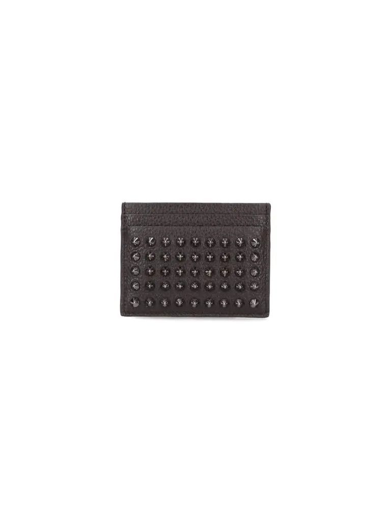 Christian Louboutin os11x0526 Size: OS / Kios Studded Card Holder in Brown Size ONE SIZE - 1 Thumbnail