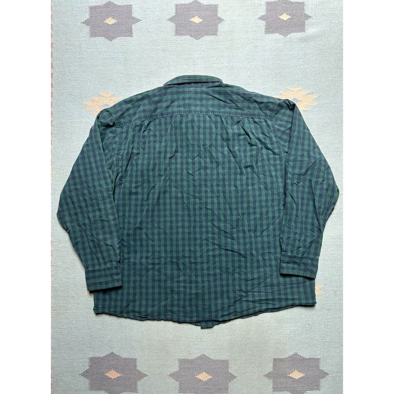 Vintage Blue mountain Long Sleeve Button Shirt Plaid Cotton Lightweight 2XL Mens Blue Green Size US XXL / EU 58 / 5 - 5 Thumbnail