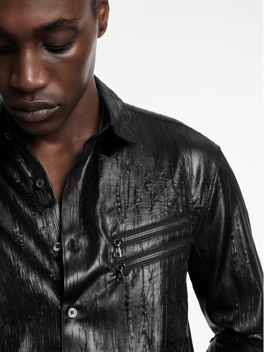 John Varvatos Crinkle Finish Shirt Size US M / EU 48-50 / 2 - 6 Thumbnail