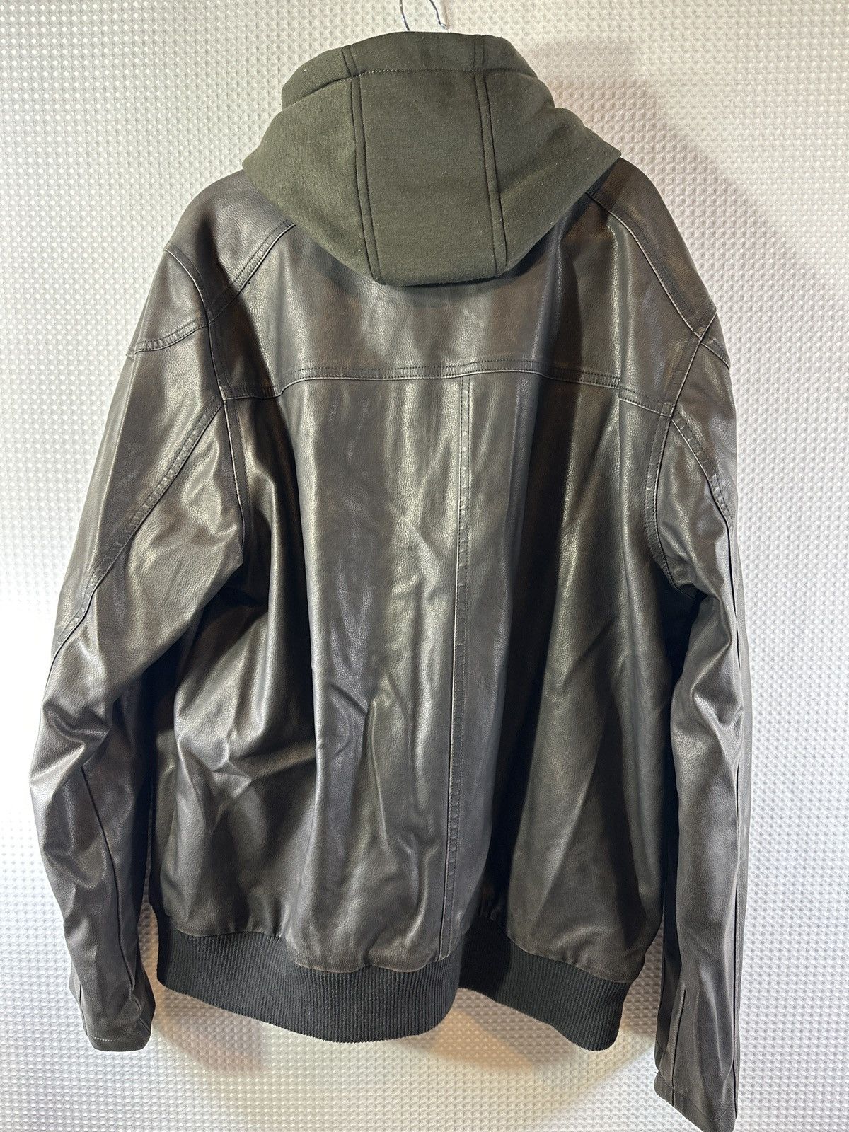 Sean John Sean John Vegan Leather Hooded Bomber Jacket Full Zip Size US XL / EU 56 / 4 - 4 Thumbnail